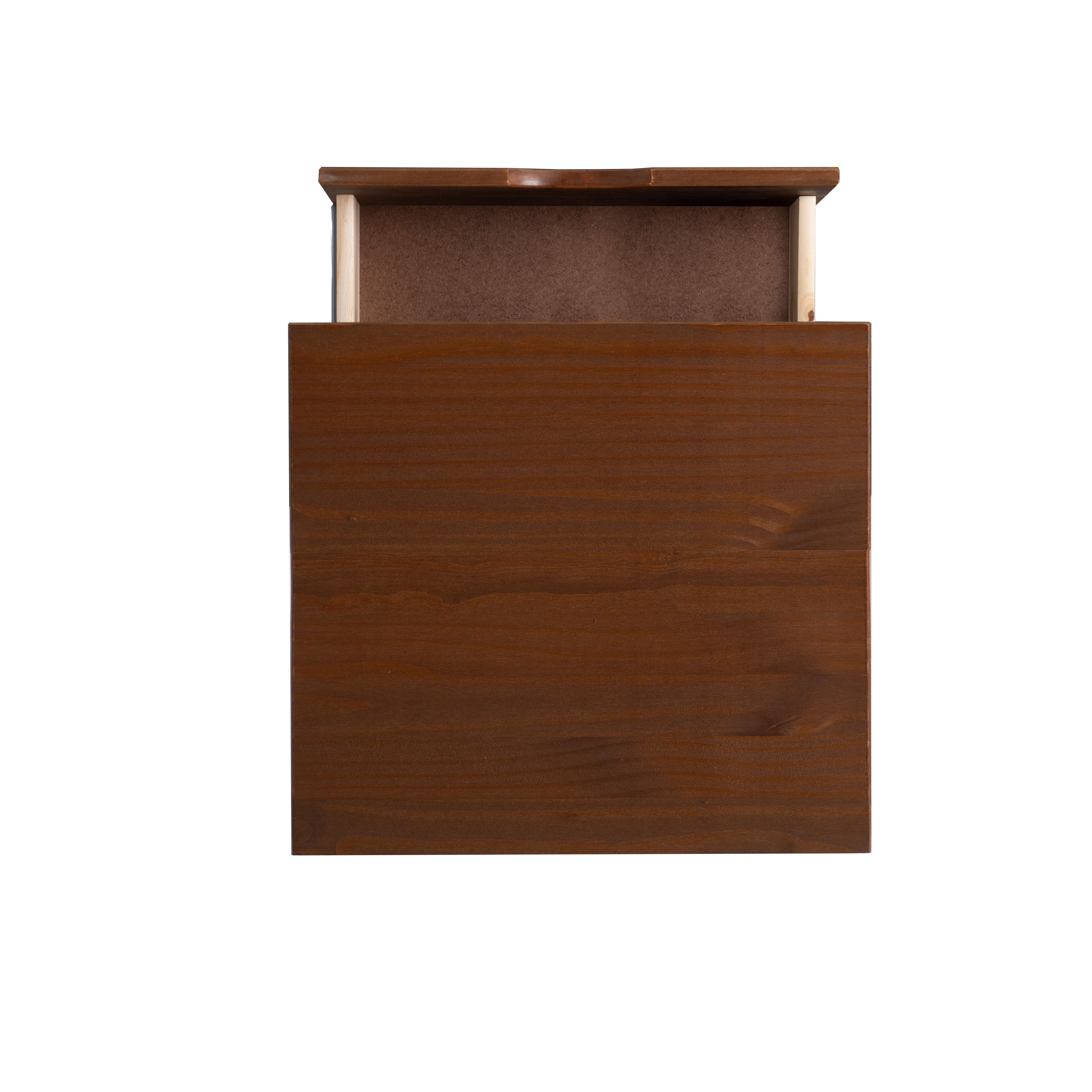 Linon Pierce 19" 2 Drawer Nightstand, Walnut, large