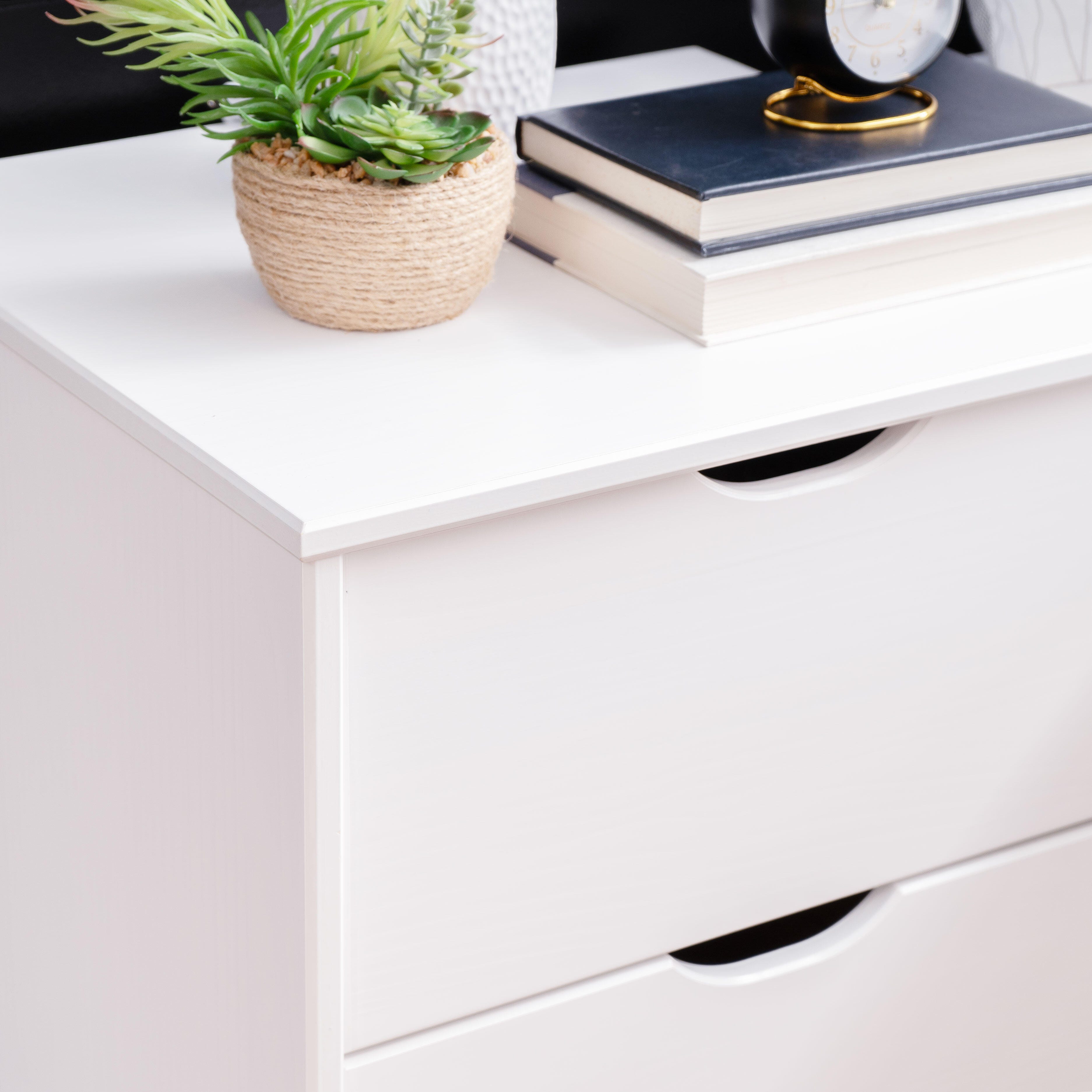 Linon Pierce 19" 2 Drawer Nightstand, White, large