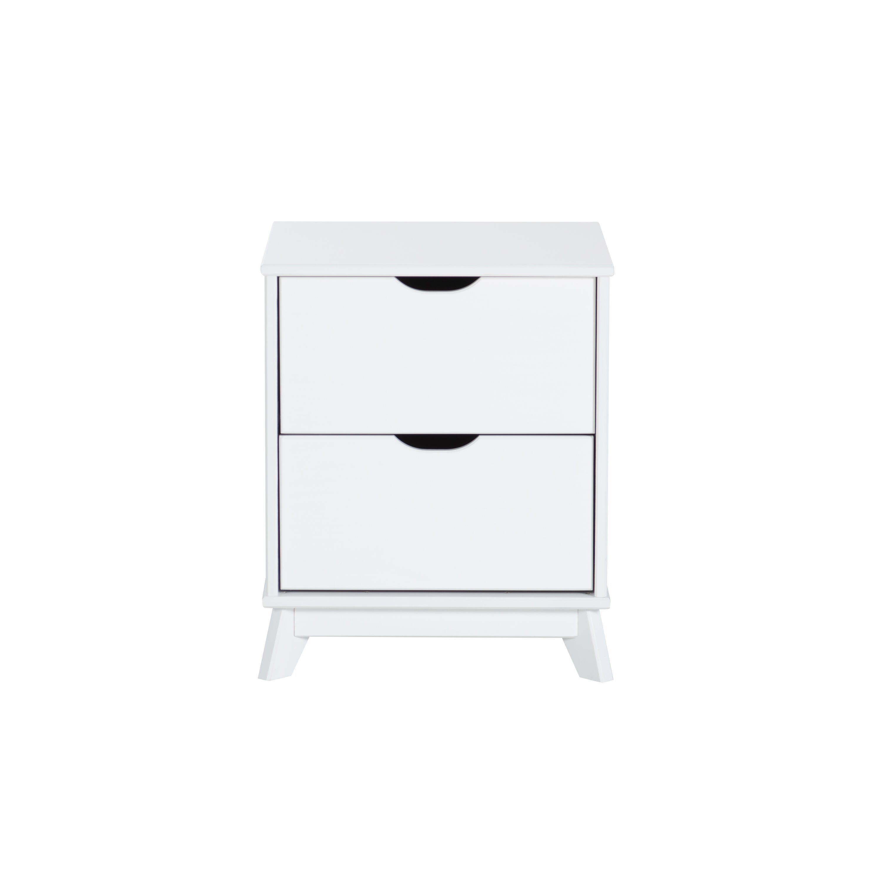 Linon Pierce 19" 2 Drawer Nightstand, White, large