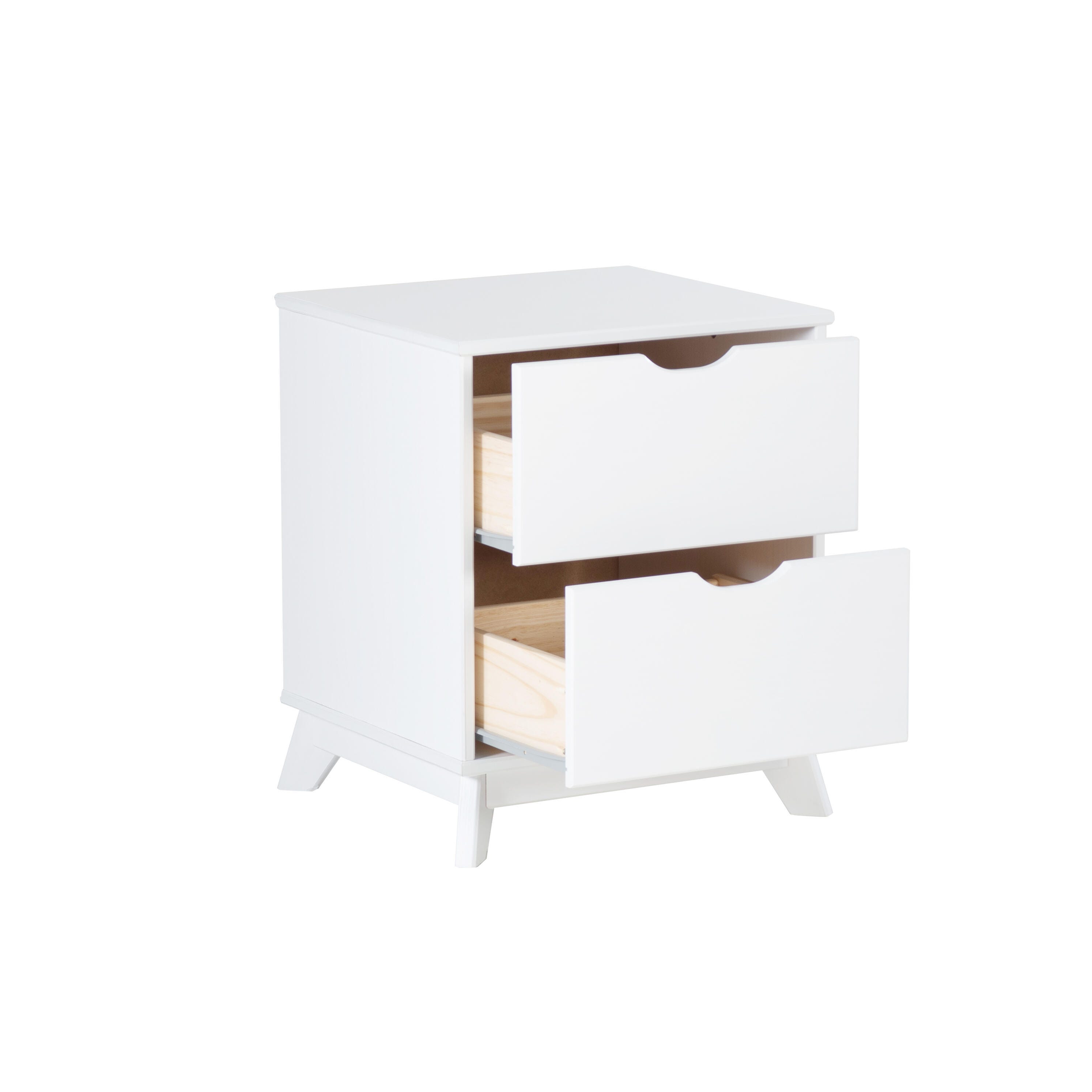 Linon Pierce 19" 2 Drawer Nightstand, White, large