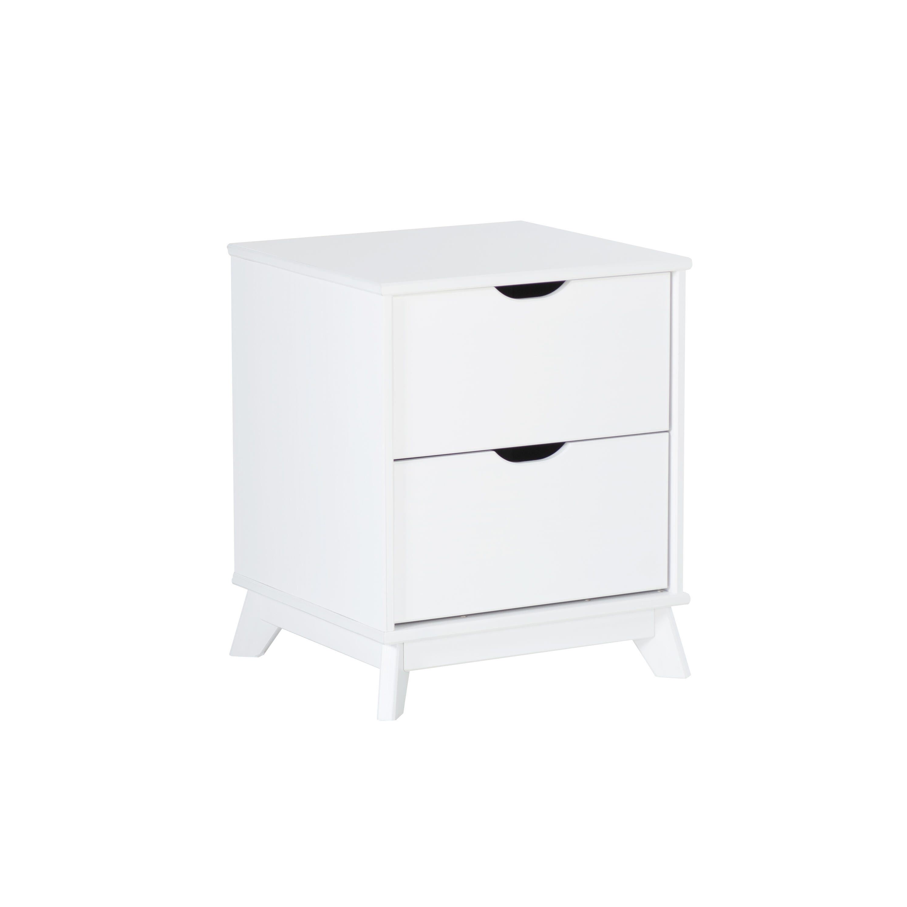 Linon Pierce 19" 2 Drawer Nightstand, White, large