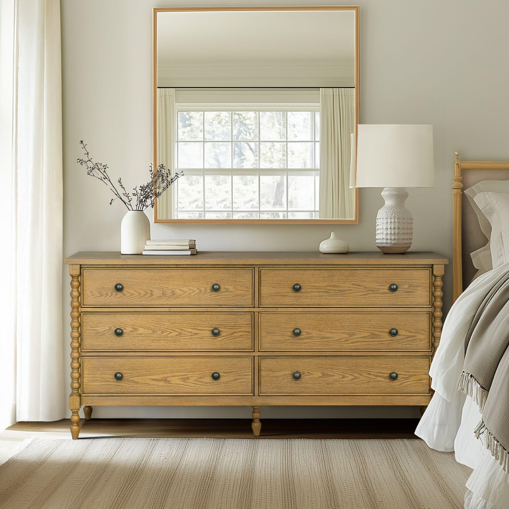Madison Park Signature Beckett 6 Drawer Dresser, Natural, rollover