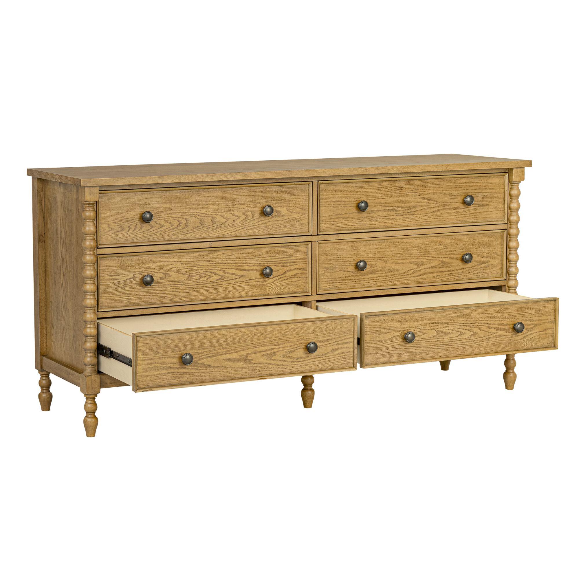 Madison Park Signature Beckett 6 Drawer Dresser, Natural, large