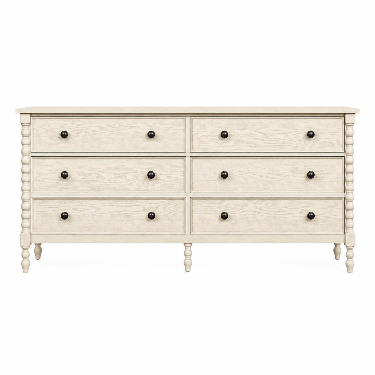 Madison Park Signature Beckett 6 Drawer Dresser, Antique Cream, large