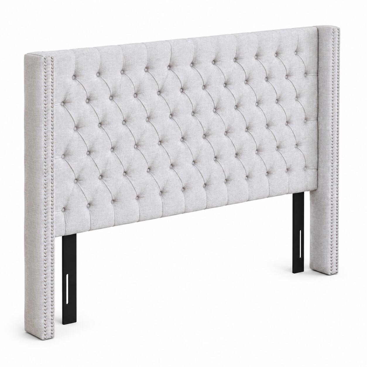 Madison Park Amelia Upholstered King Headboard, Grey, large