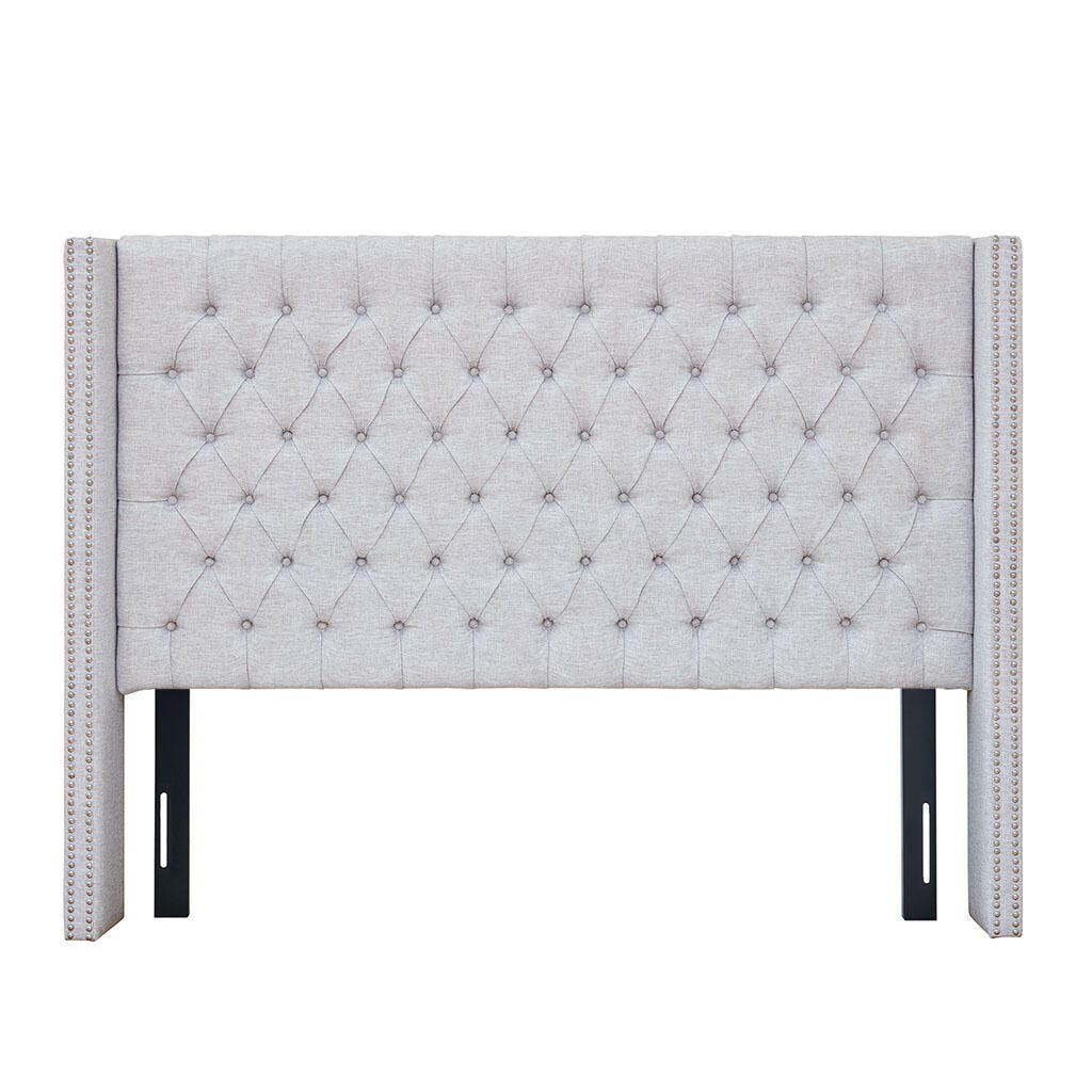 Madison Park Amelia Upholstered King Headboard, Grey, large