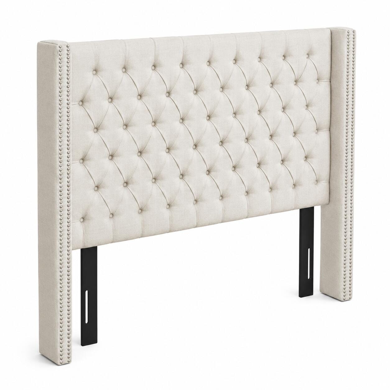 Madison Park Amelia Upholstered King Headboard, Cream, large