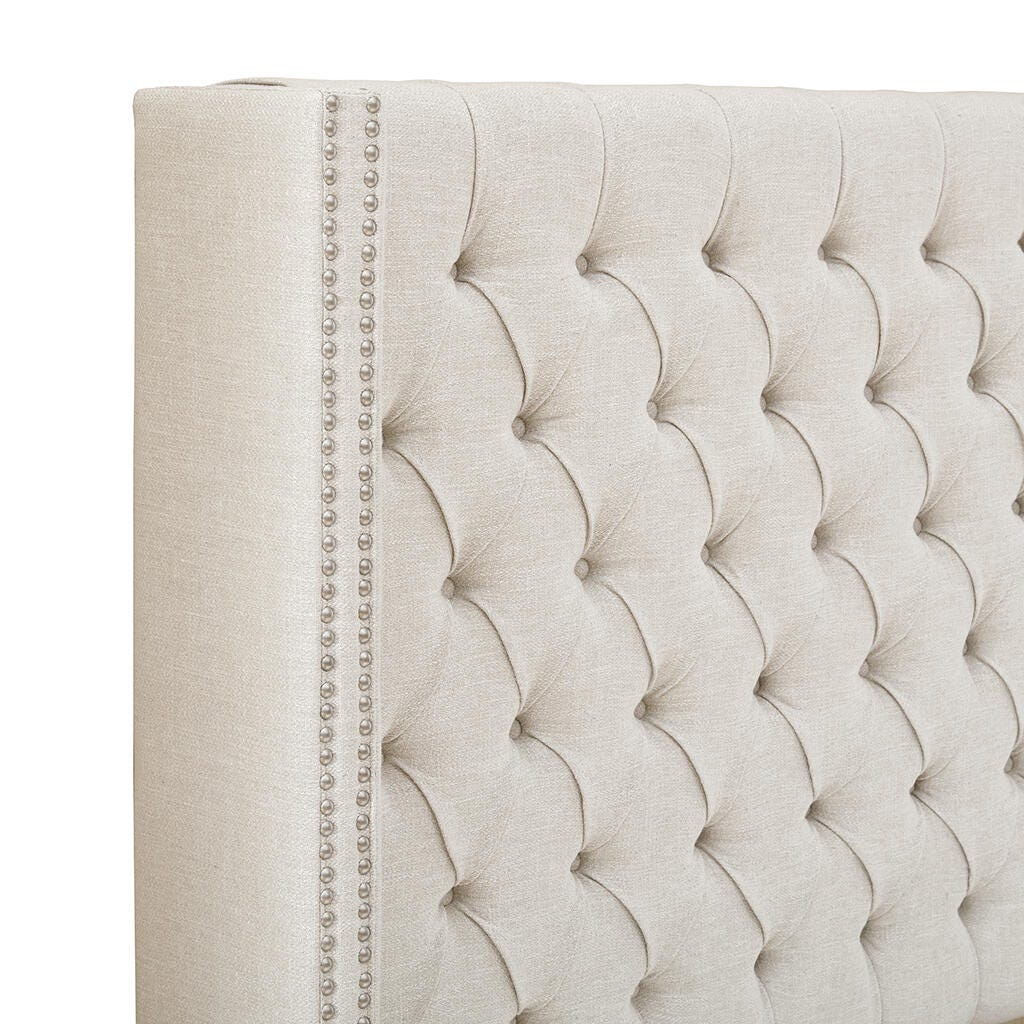 Madison Park Amelia Upholstered King Headboard, Cream, large
