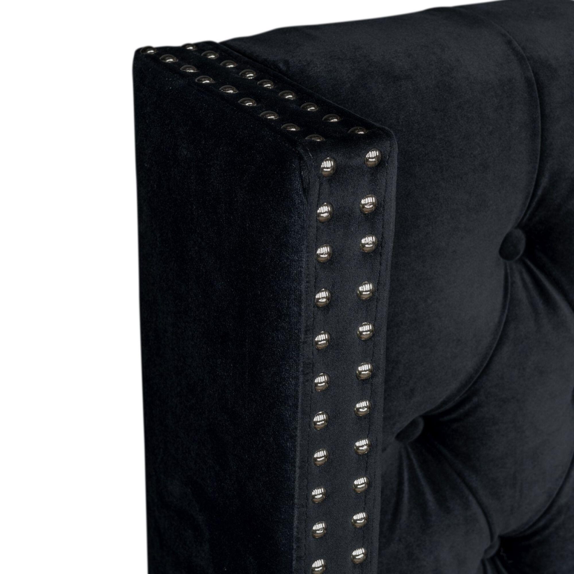 Madison Park Amelia Upholstered Full/Queen Headboard, Black, large