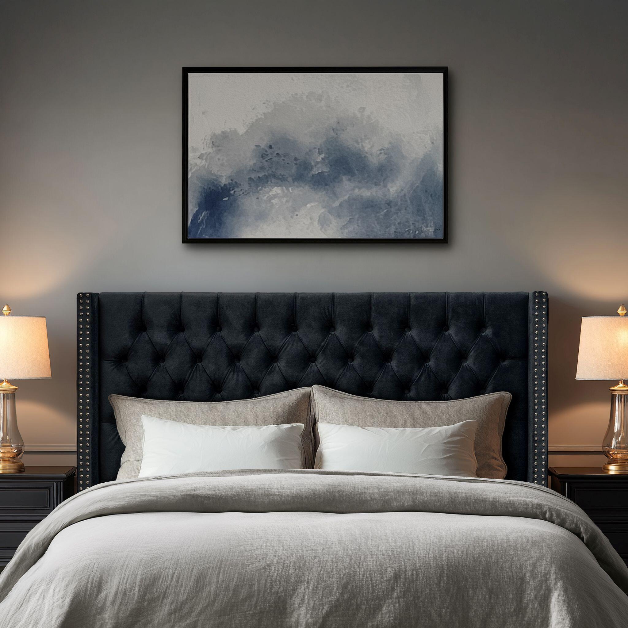 Madison Park Amelia Upholstered Full/Queen Headboard, Black, large