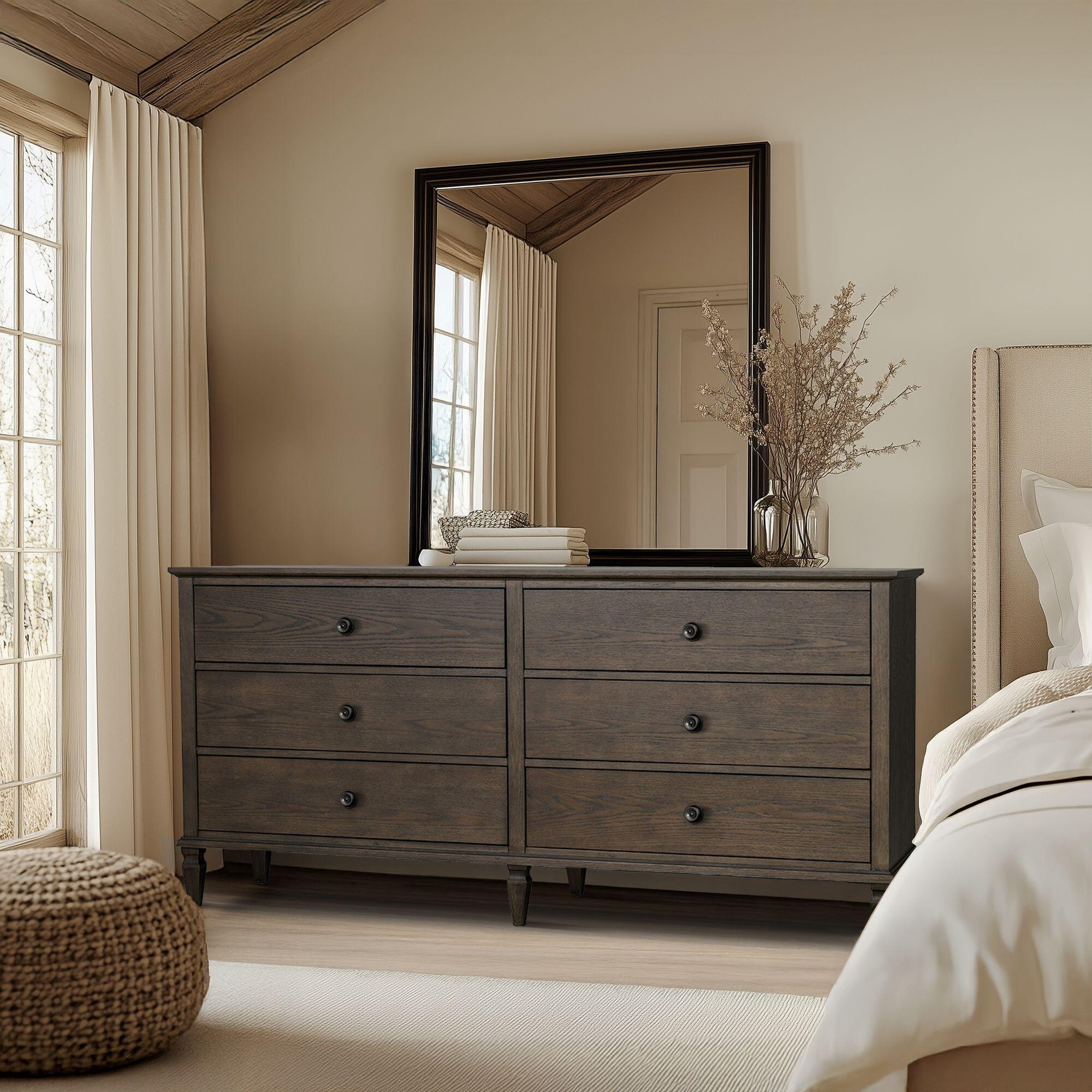Madison Park Signature Victoria 6 Drawer Dresser, Antique Brown