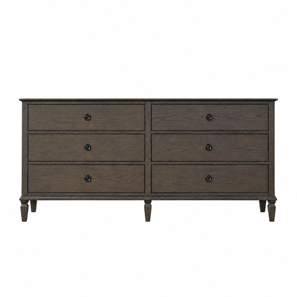 Madison Park Signature Victoria 6 Drawer Dresser, Antique Brown, large