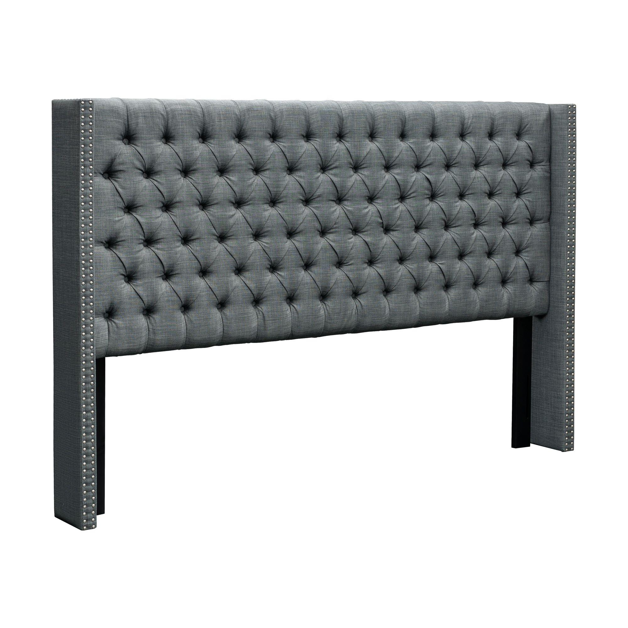 Madison Park Amelia Upholstered King Headboard, Dark Gray, large
