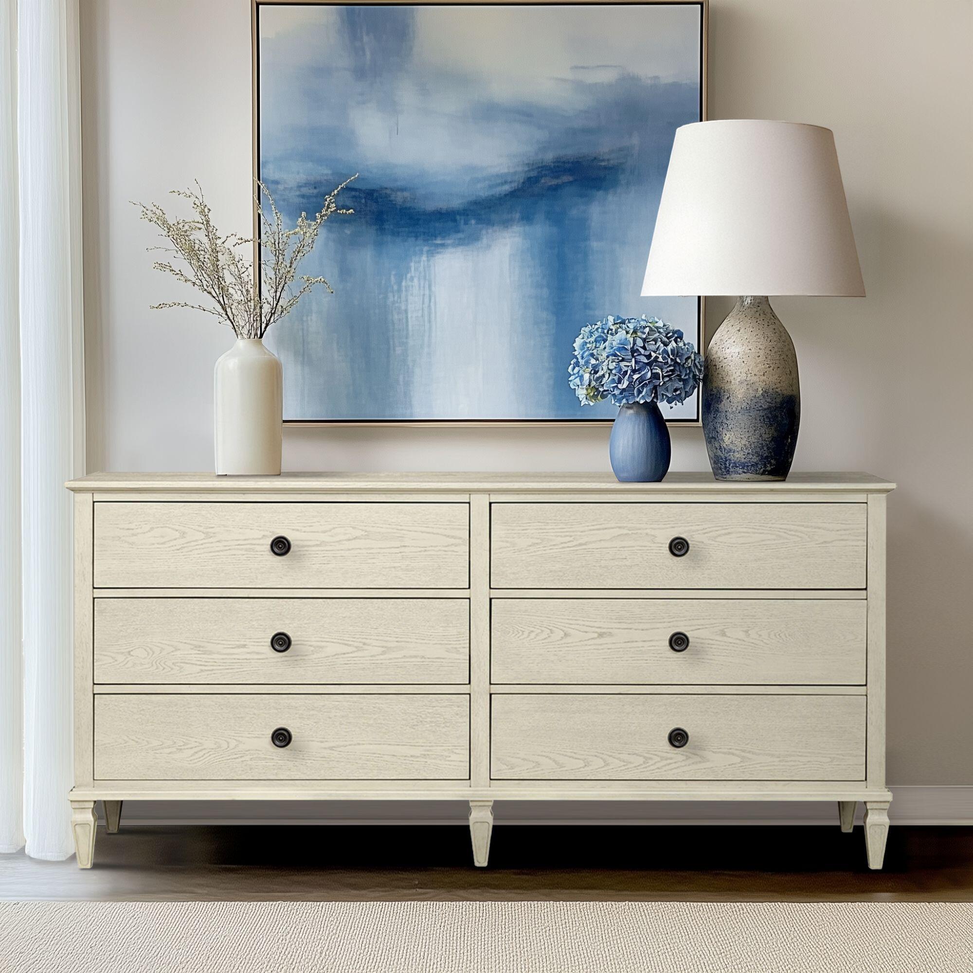 Madison Park Signature Victoria 6 Drawer Dresser, Antique Cream, rollover