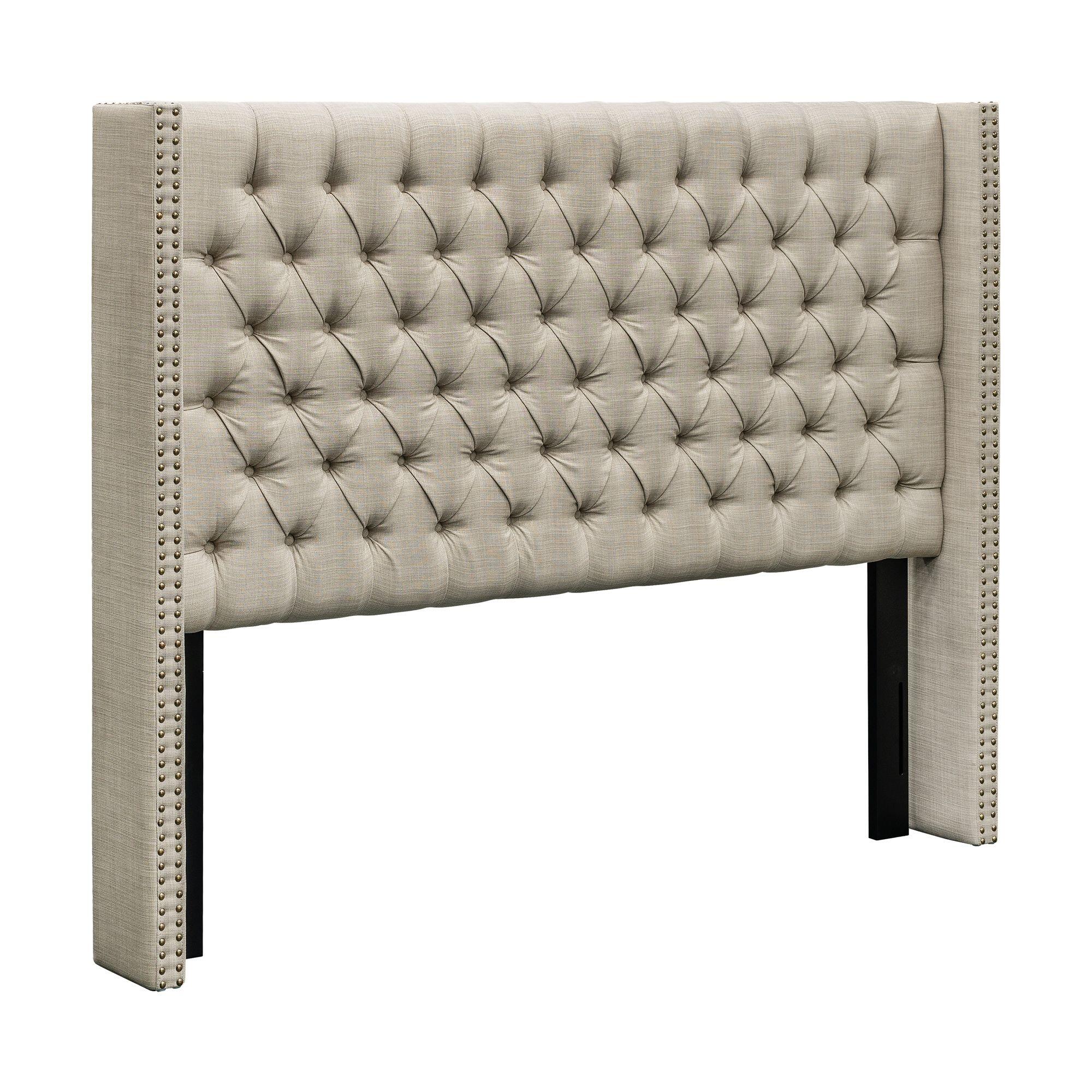 Madison Park Amelia Upholstered Full/Queen Headboard, Beige, large
