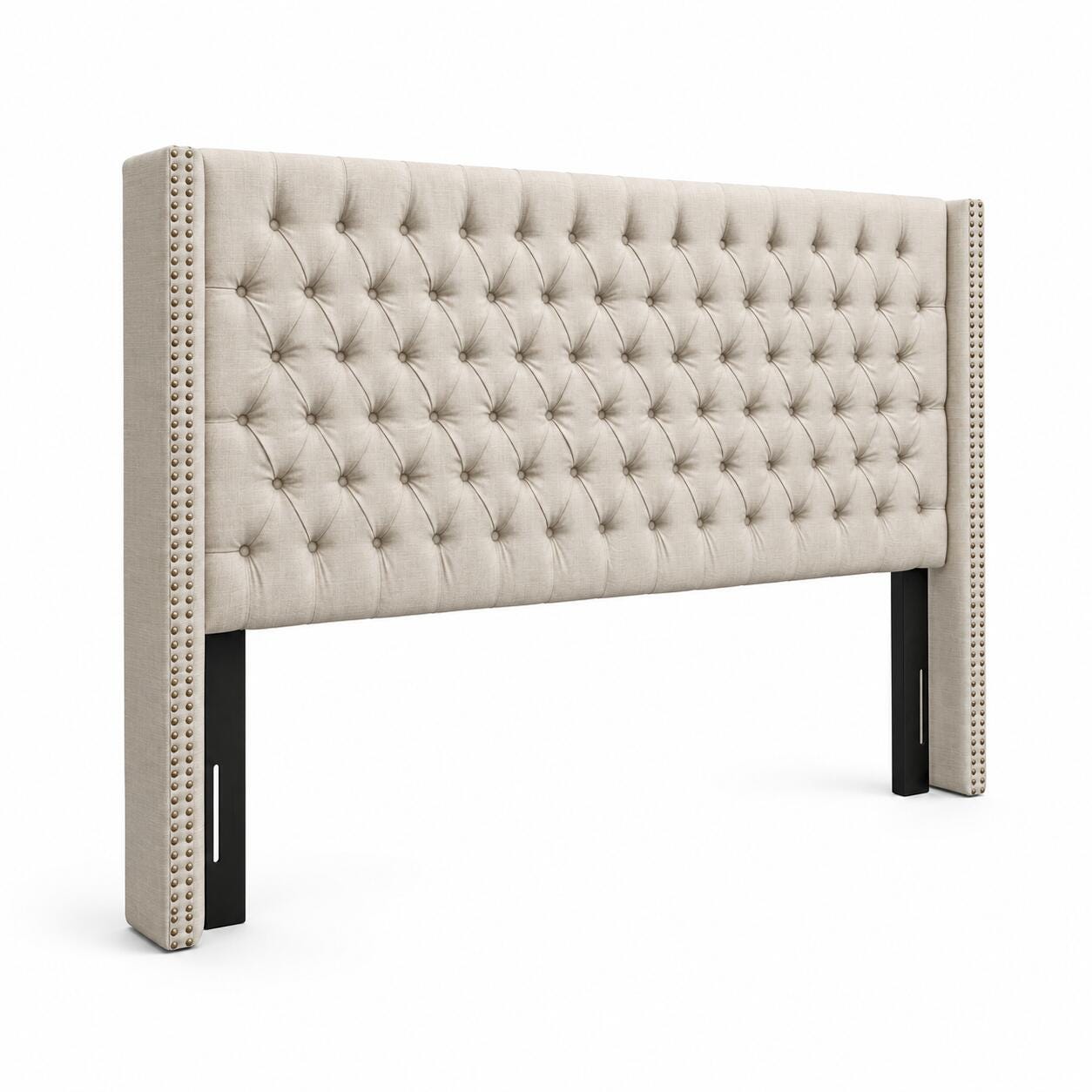 Madison Park Amelia Upholstered King Headboard, Beige, large