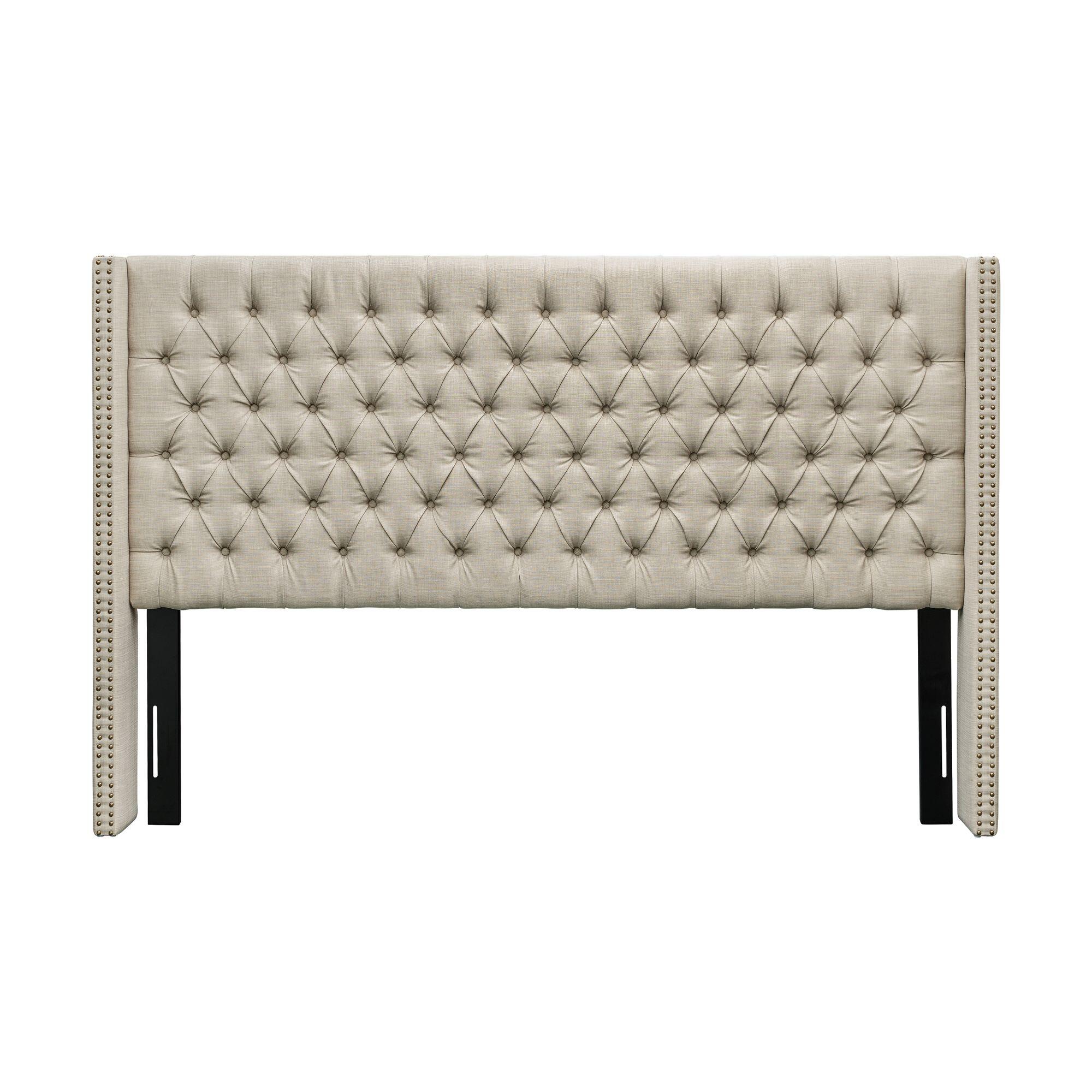 Madison Park Amelia Upholstered King Headboard, Beige, large
