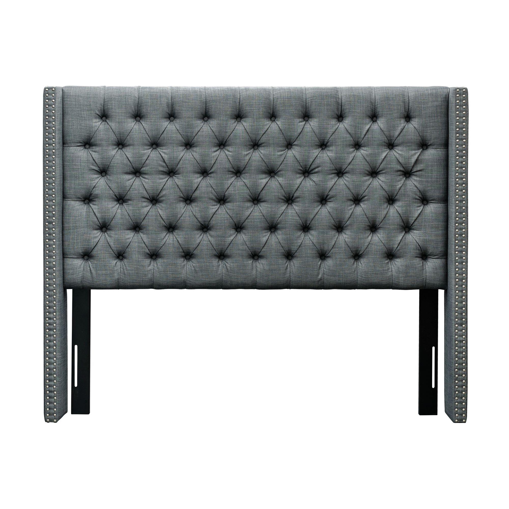Madison Park Amelia Upholstered Full/Queen Headboard, Dark Gray, large
