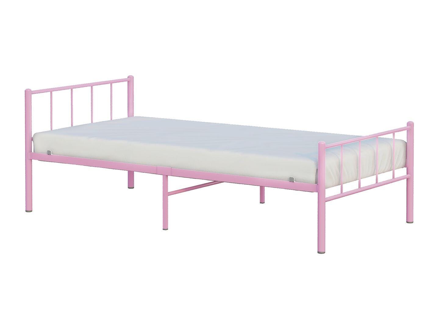 BK Furniture Austin Twin Metal Bed, Pink, large