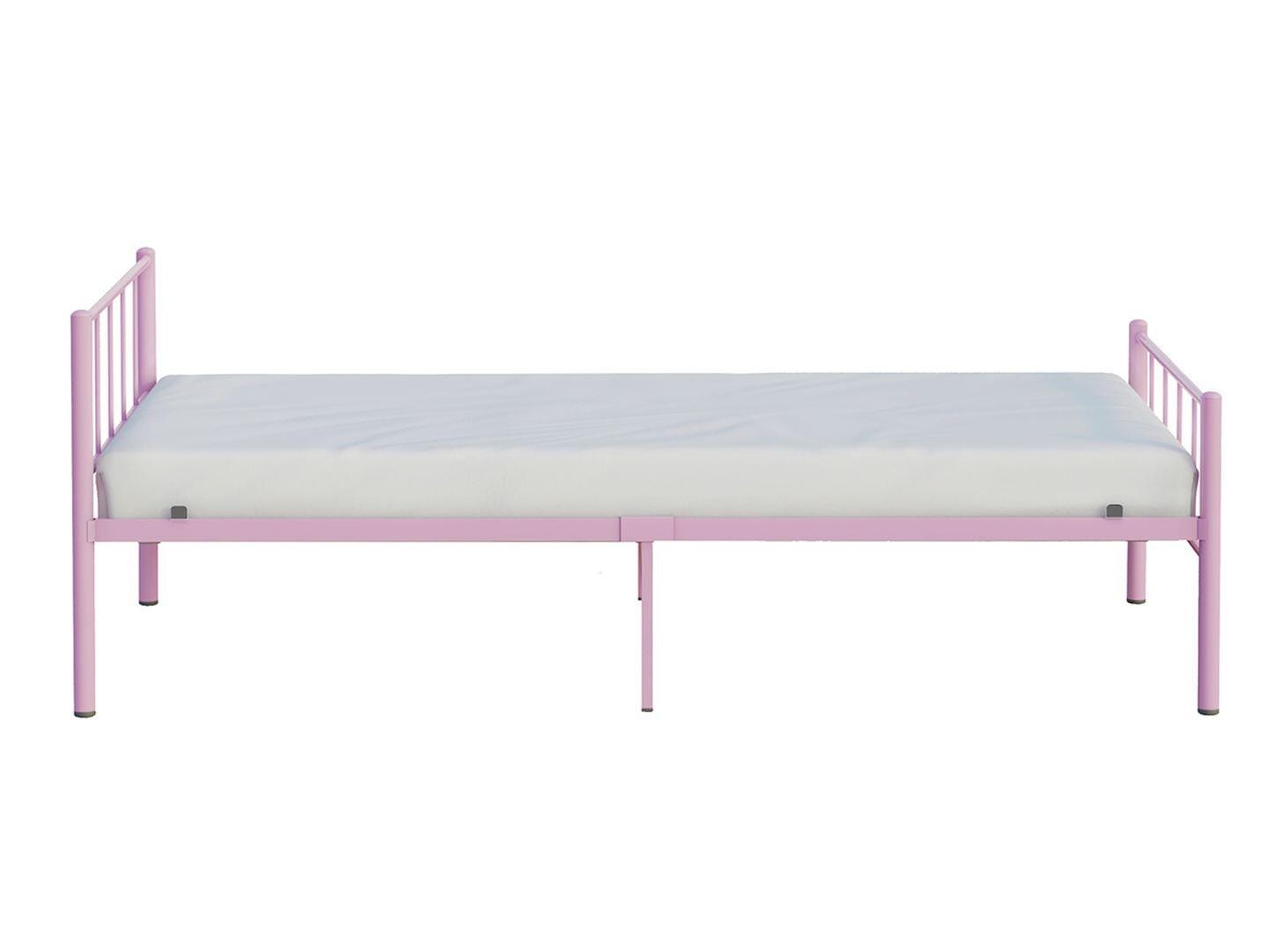 BK Furniture Austin Twin Metal Bed, Pink, large