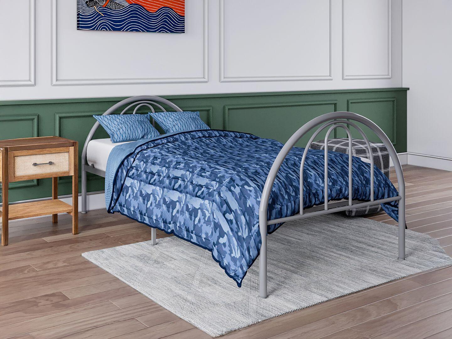 BK Furniture Brroklyn Twin Metal Bed, Earl Gray, rollover