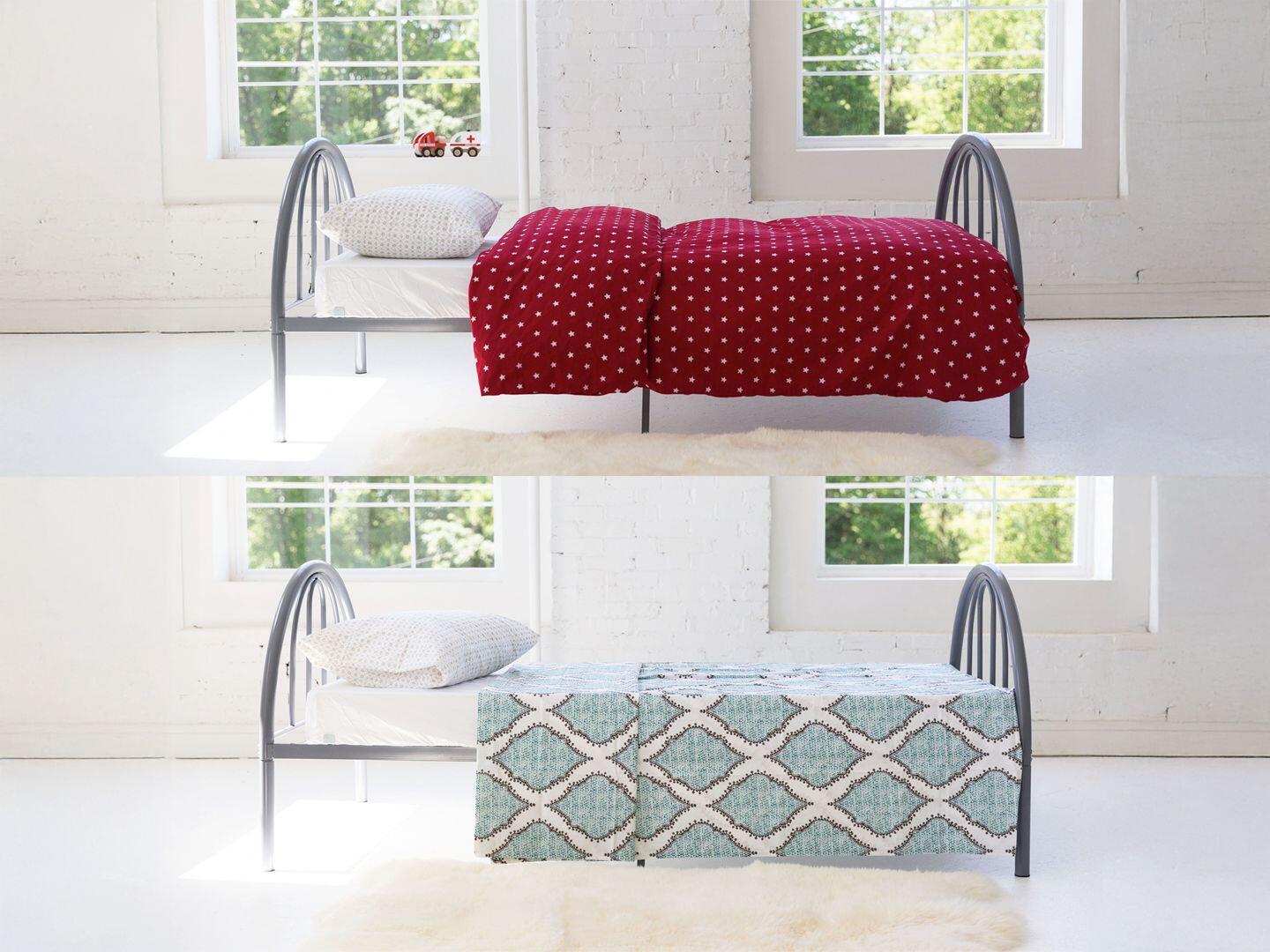 BK Furniture Brroklyn Twin Metal Bed, Earl Gray, large