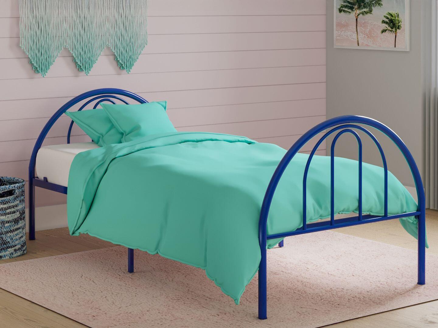 BK Furniture Brroklyn Twin Metal Bed, Blue, large