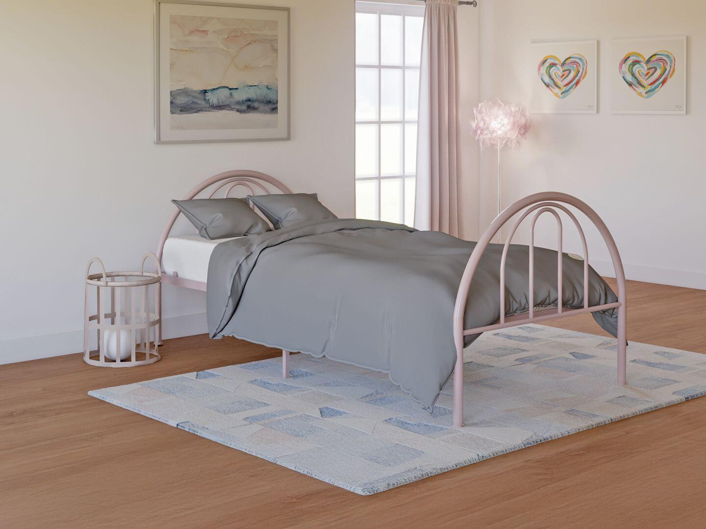BK Furniture Brroklyn Twin Metal Bed, Clay, rollover