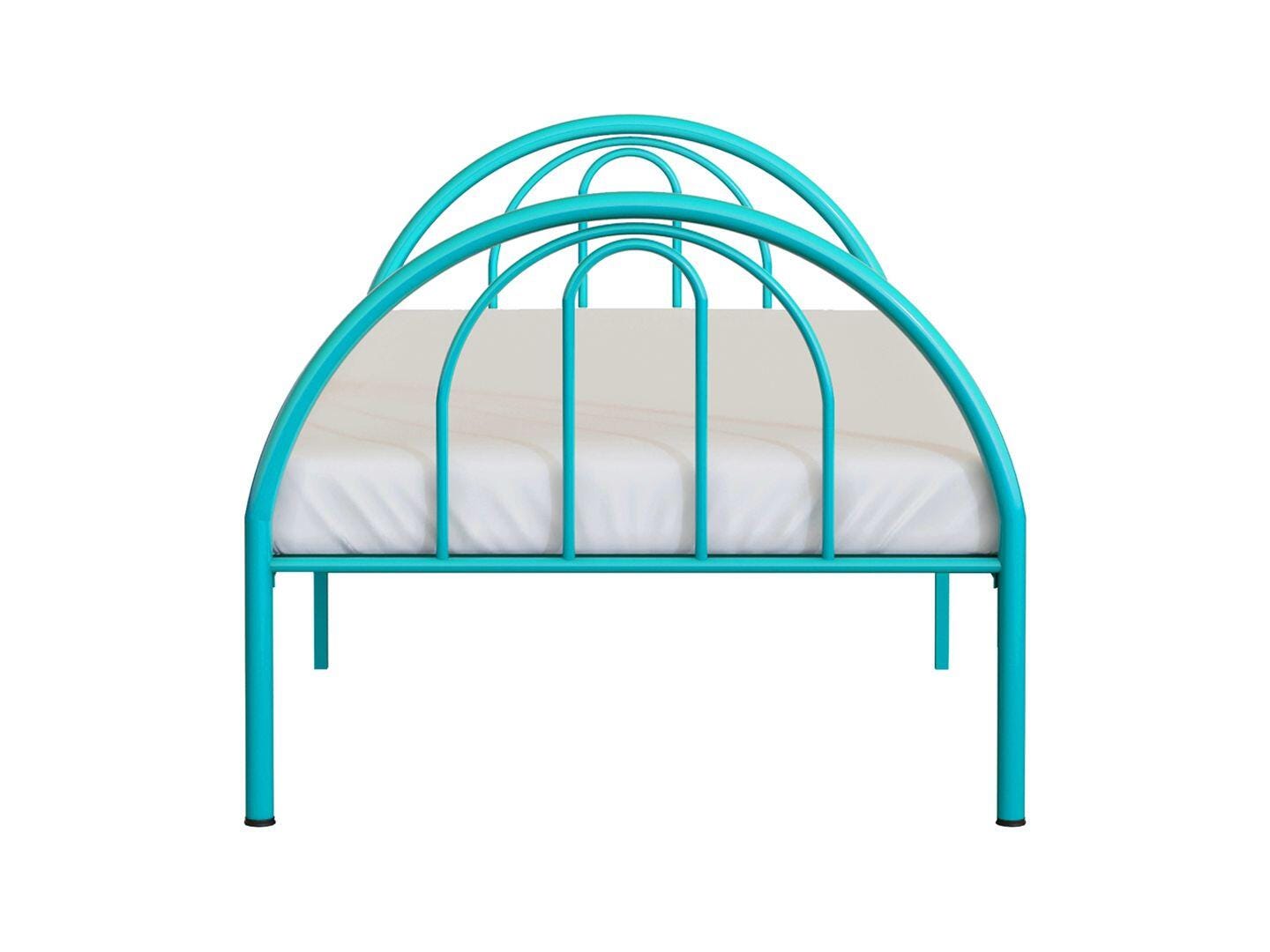 BK Furniture Brroklyn Twin Metal Bed, Turquoise, large