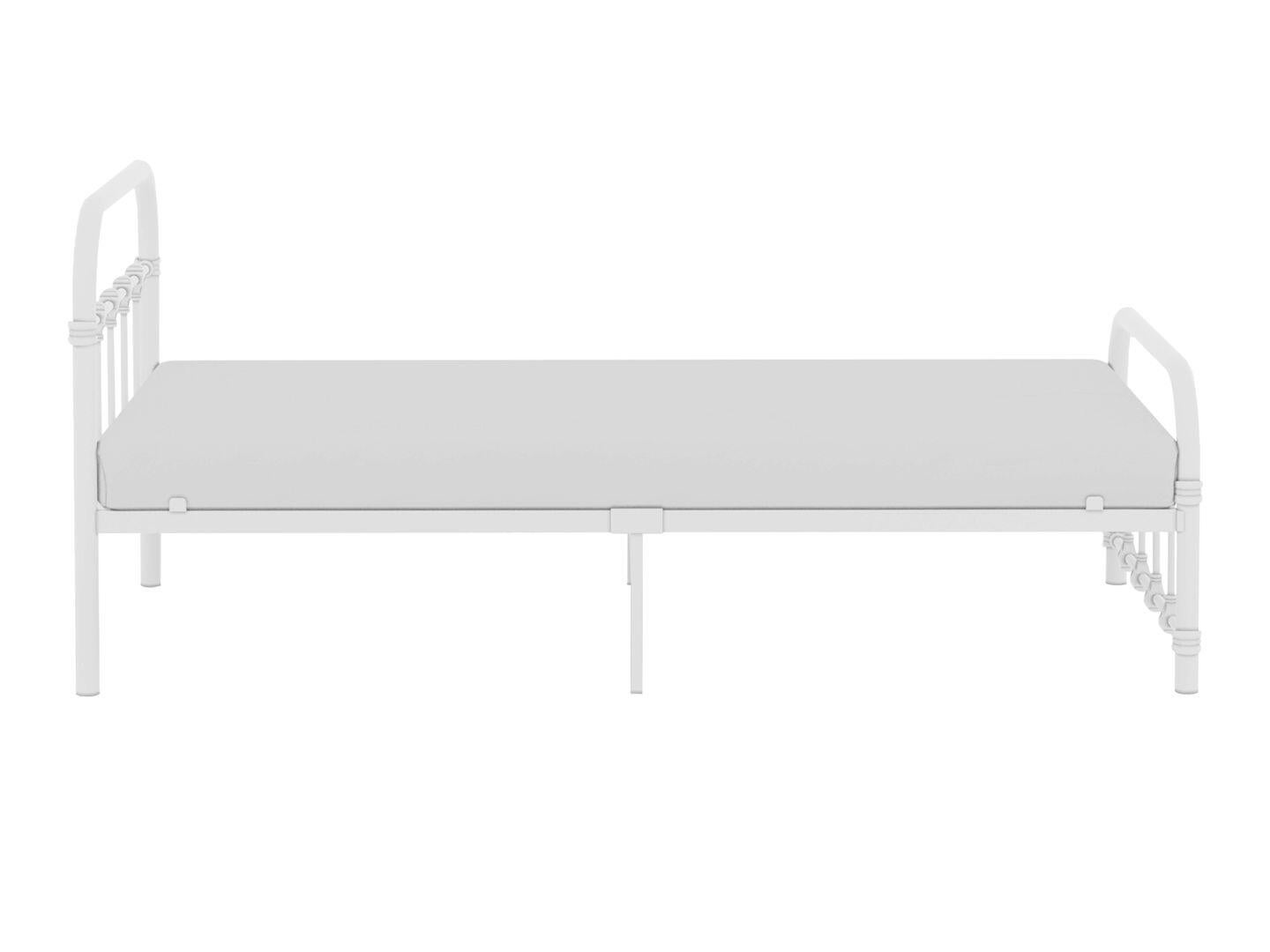 BK Furniture Melissa Twin Metal Bed, White, large