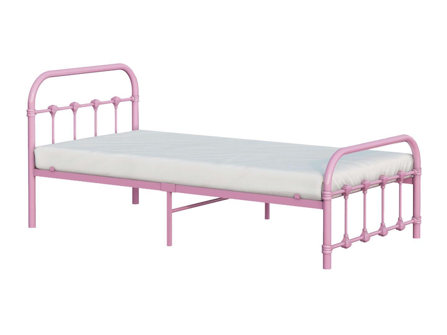 BK Furniture Melissa Twin Metal Bed, Pink, large