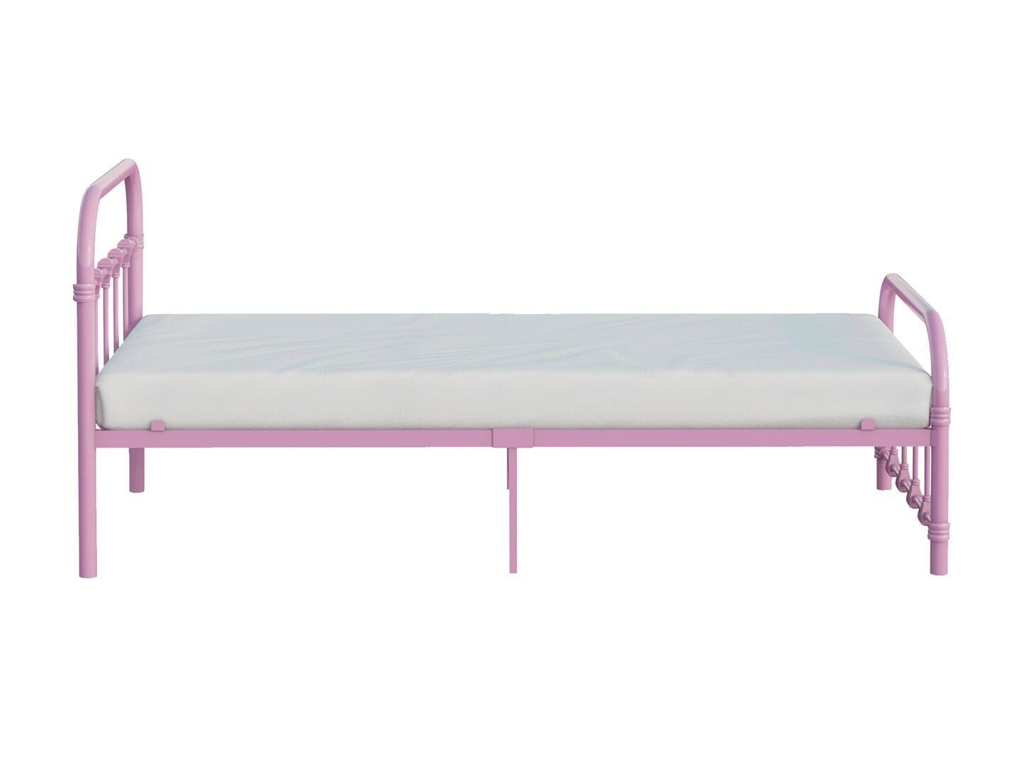 BK Furniture Melissa Twin Metal Bed, Pink, large