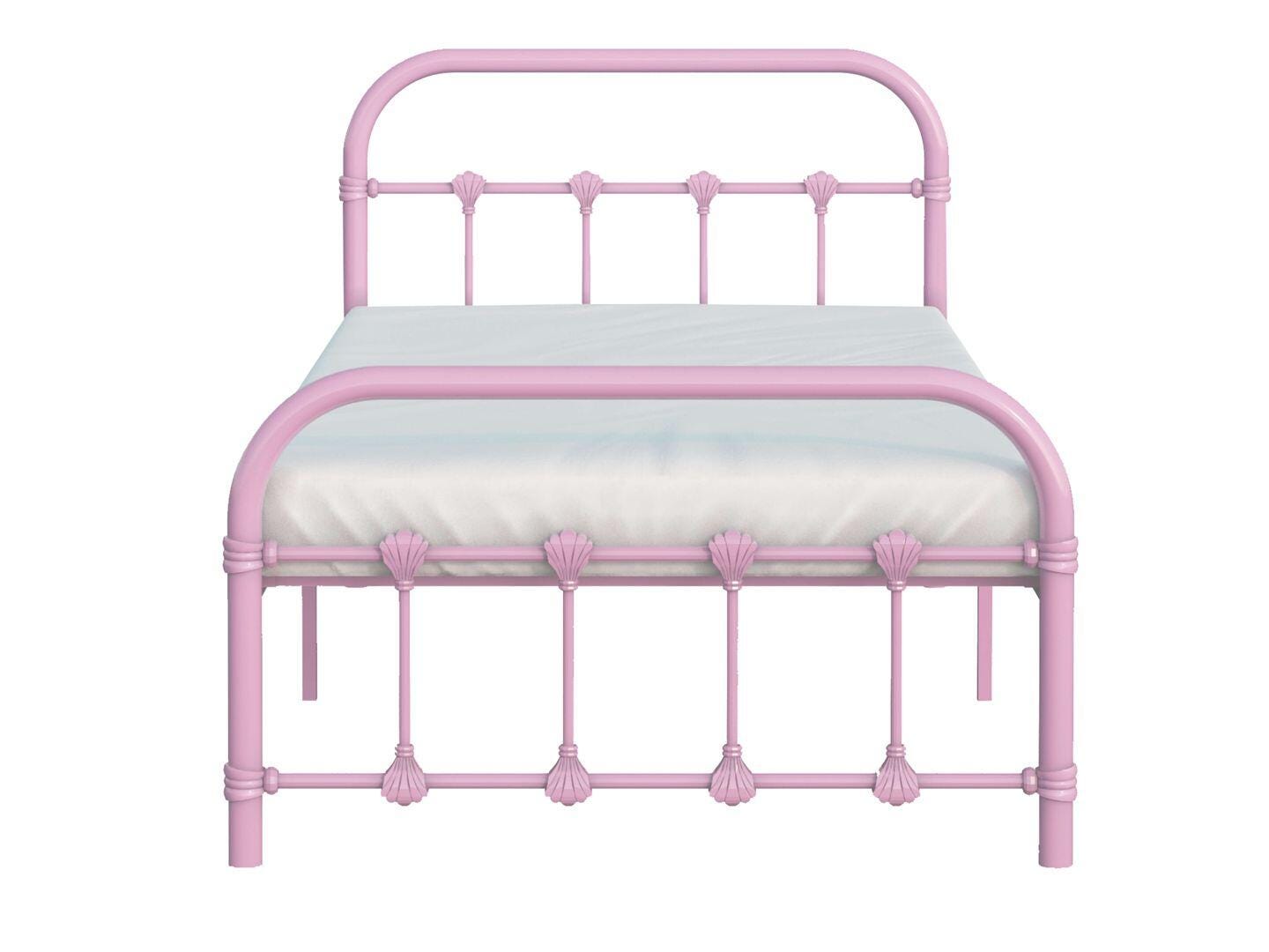 BK Furniture Melissa Twin Metal Bed, Pink, large