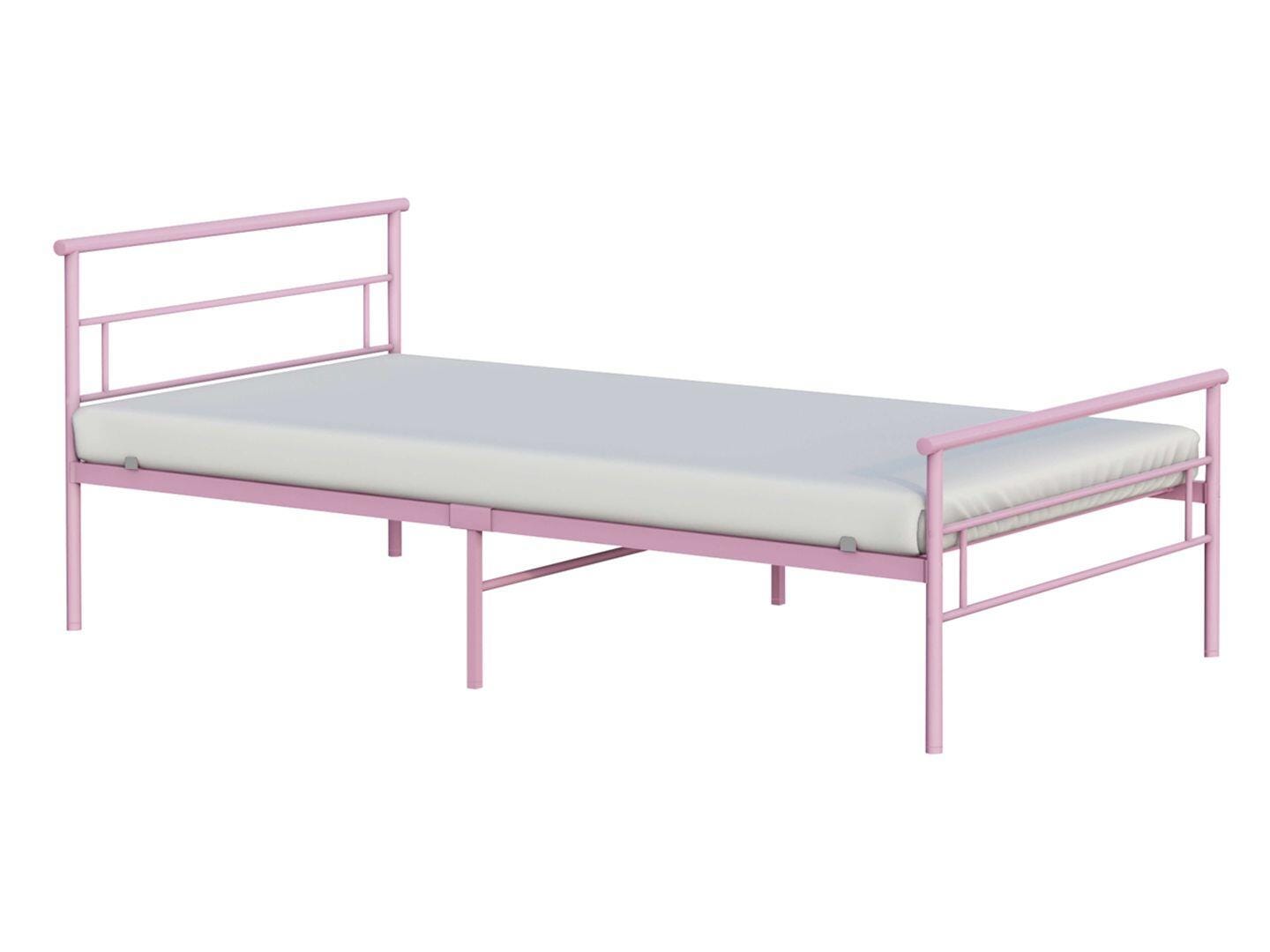 BK Furniture Seattle Twin Metal Bed, Pink, large