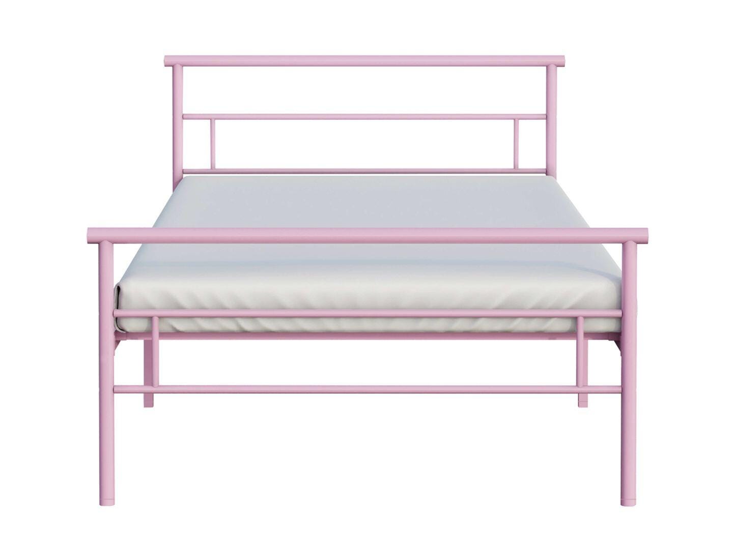 BK Furniture Seattle Twin Metal Bed, Pink, large