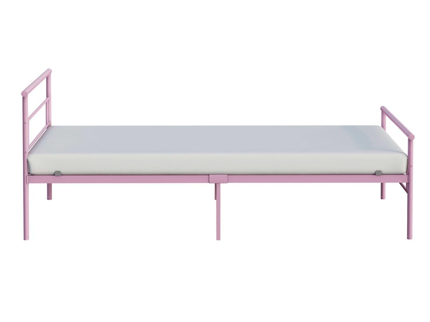 BK Furniture Seattle Twin Metal Bed, Pink, large