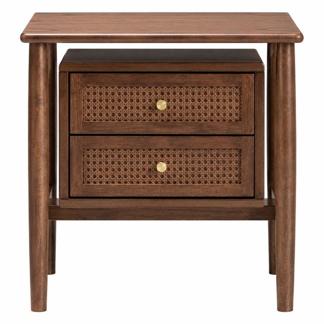 Baxton Studio Alyssa 22" 2 Drawer Nightstand