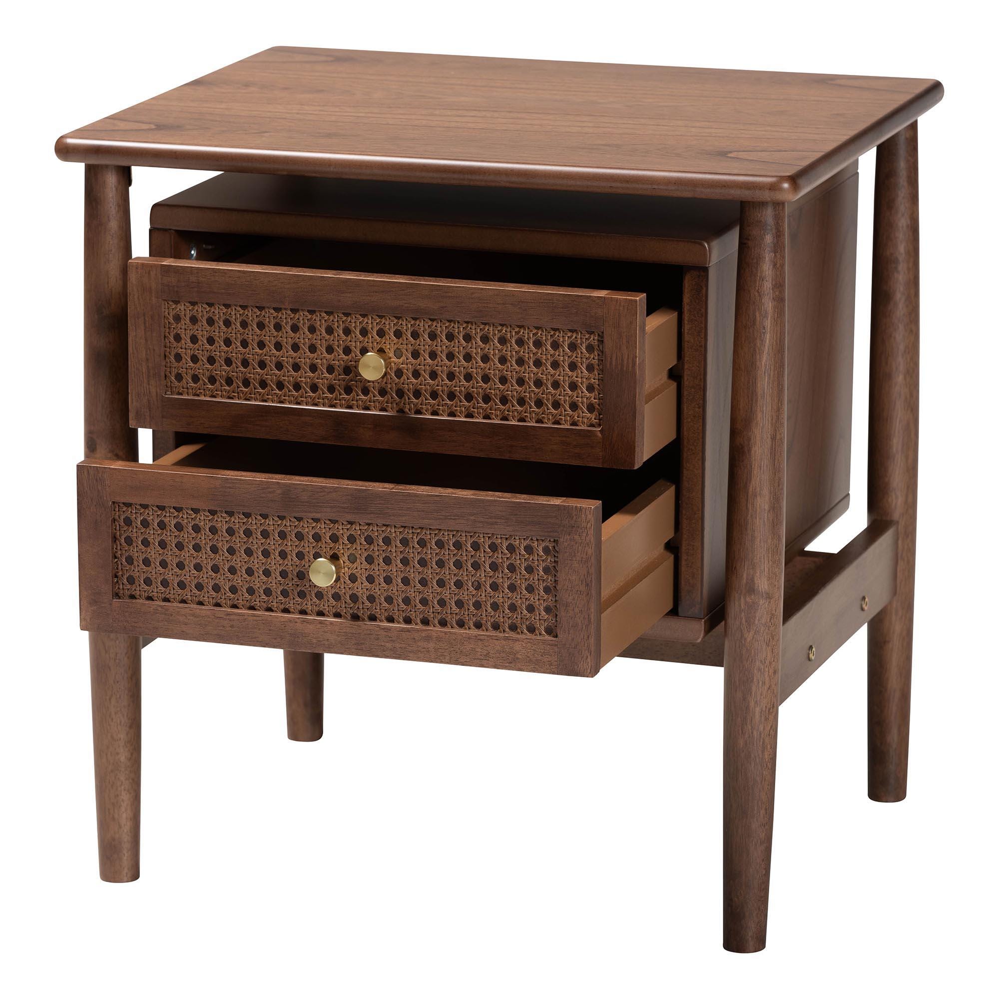 Baxton Studio Alyssa 22" 2 Drawer Nighstand, , large