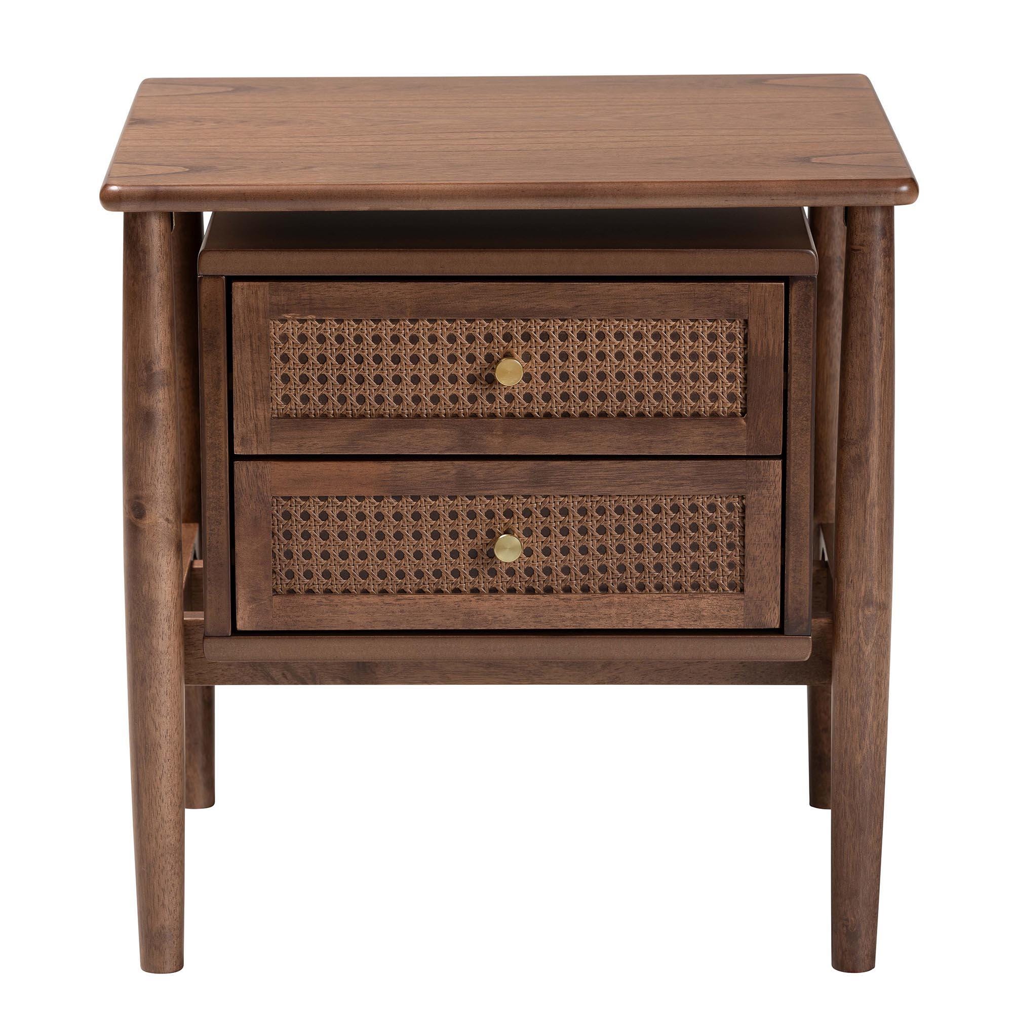 Baxton Studio Alyssa 22" 2 Drawer Nighstand, , large