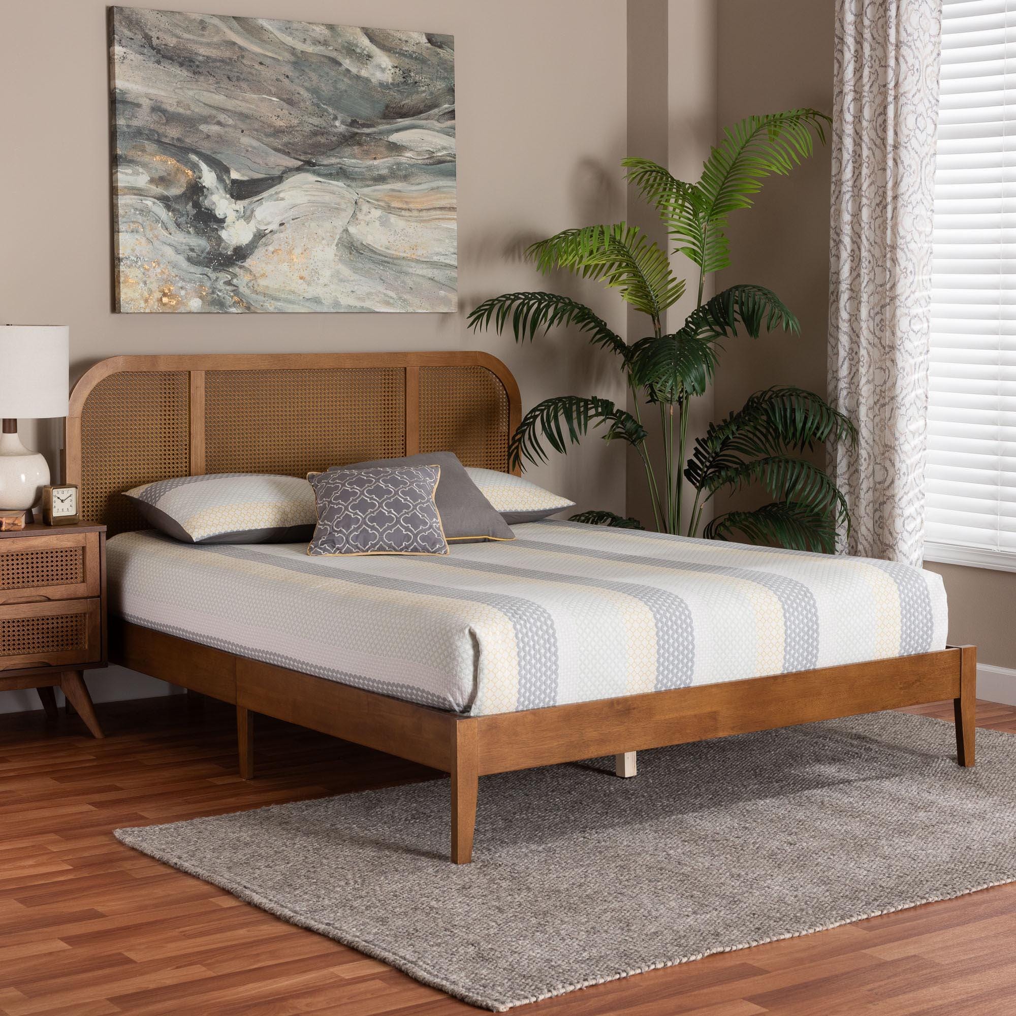 Baxton Studio Fleur Queen Panel Platform Bed, , rollover