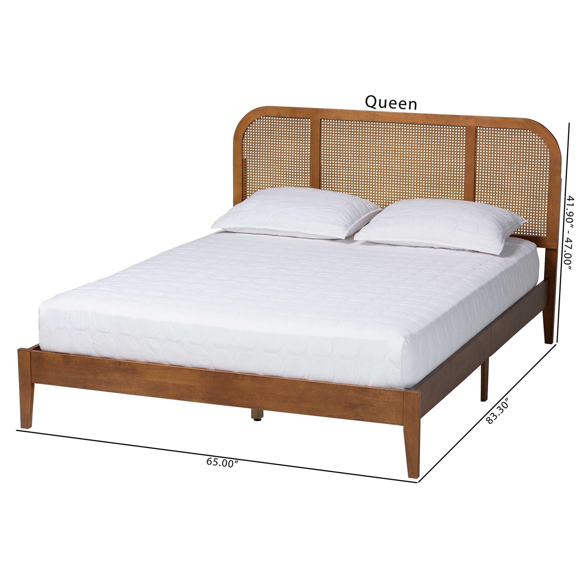 Baxton Studio Fleur Queen Panel Platform Bed, , large