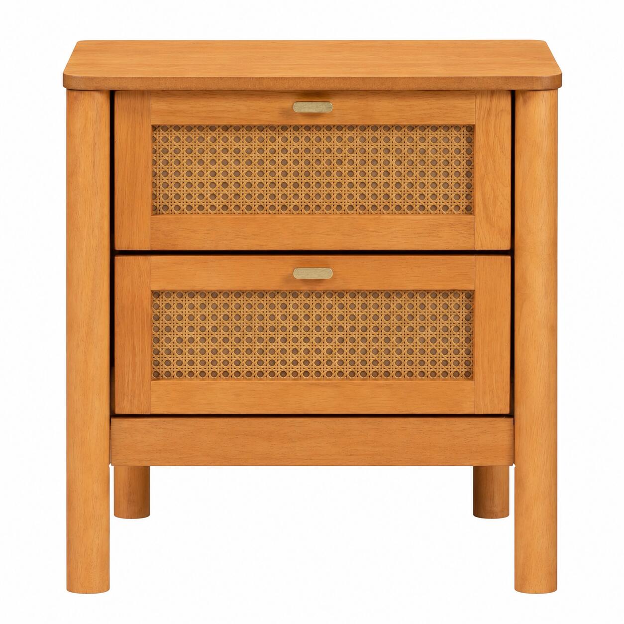 Baxton Studio Jenn 21" 2 Drawer Nightstand, , large