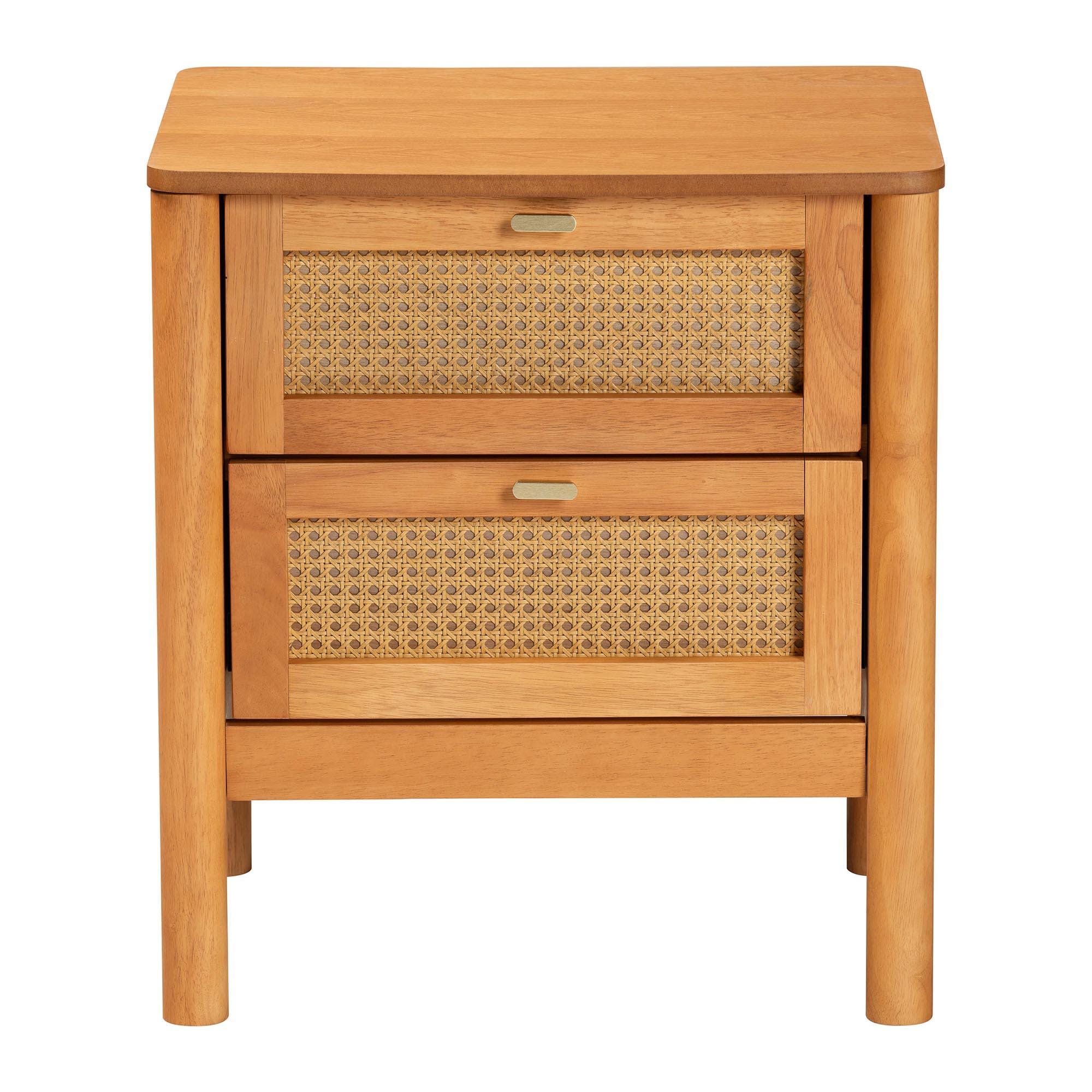 Baxton Studio Jenn 21" 2 Drawer Nightstand, , large