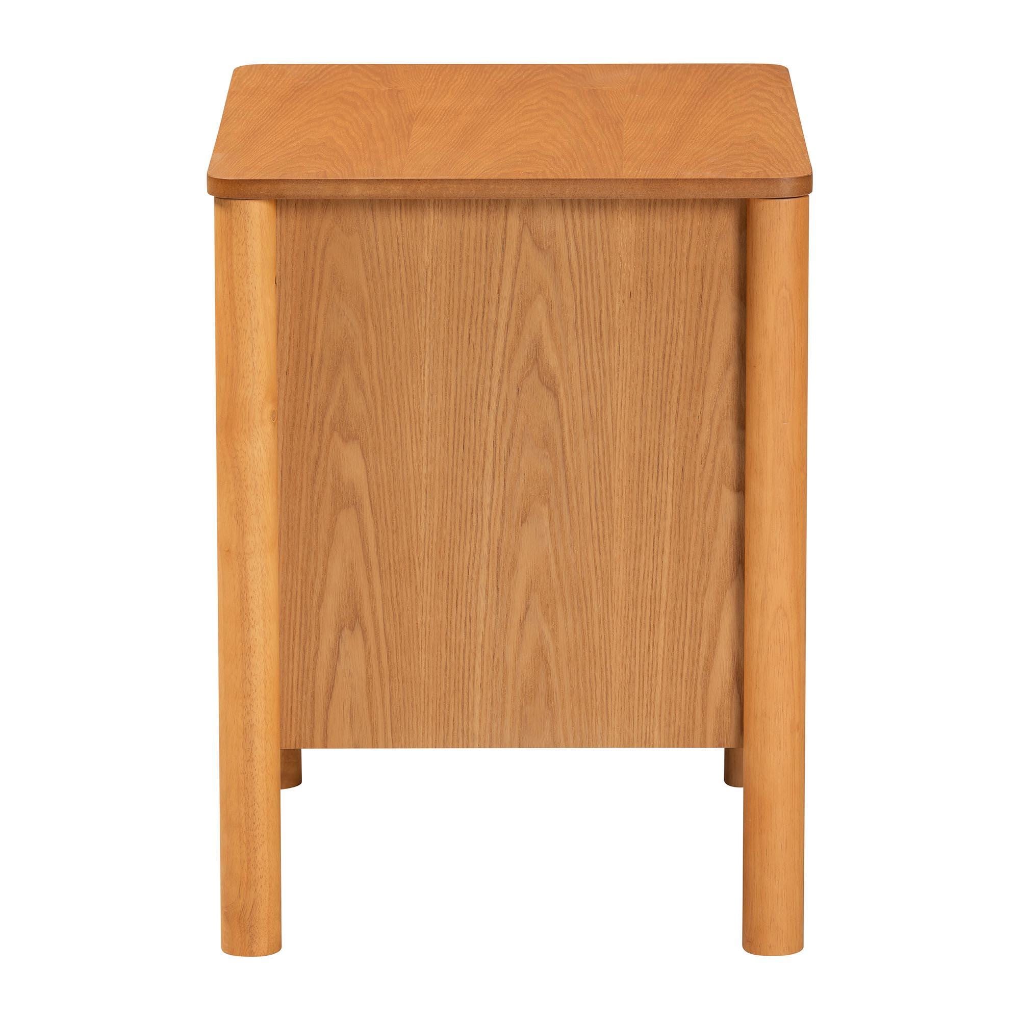 Baxton Studio Jenn 21" 2 Drawer Nightstand, , large
