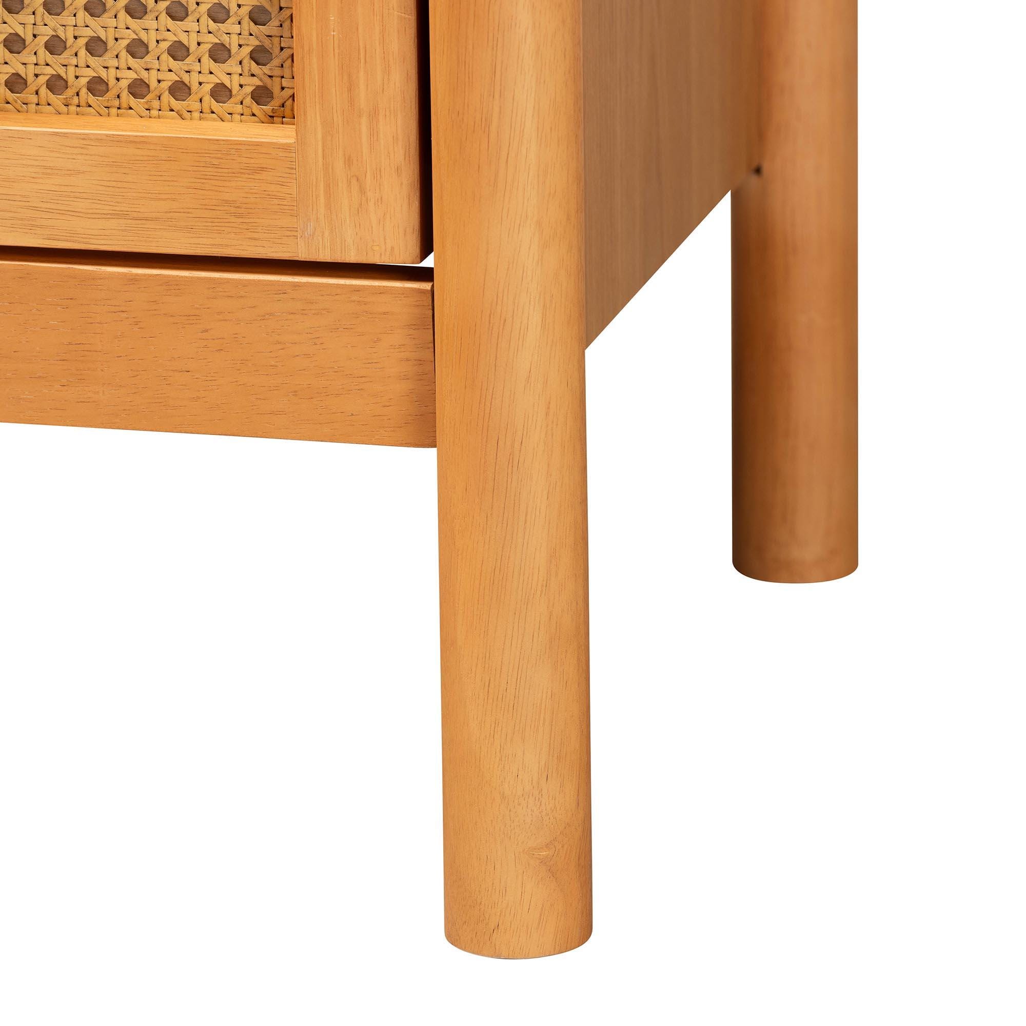 Baxton Studio Jenn 21" 2 Drawer Nightstand, , large