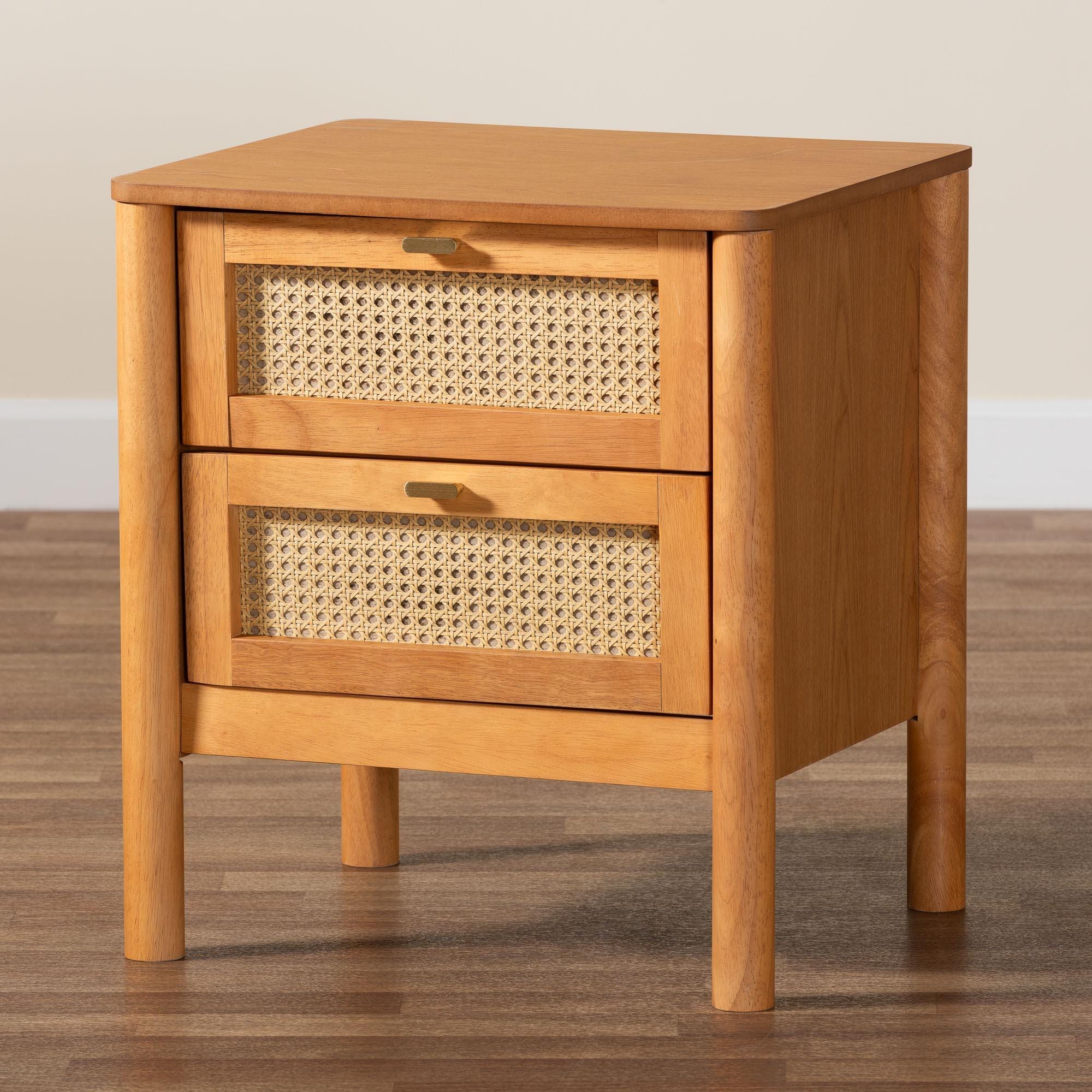 Baxton Studio Jenn 21" 2 Drawer Nightstand, , large