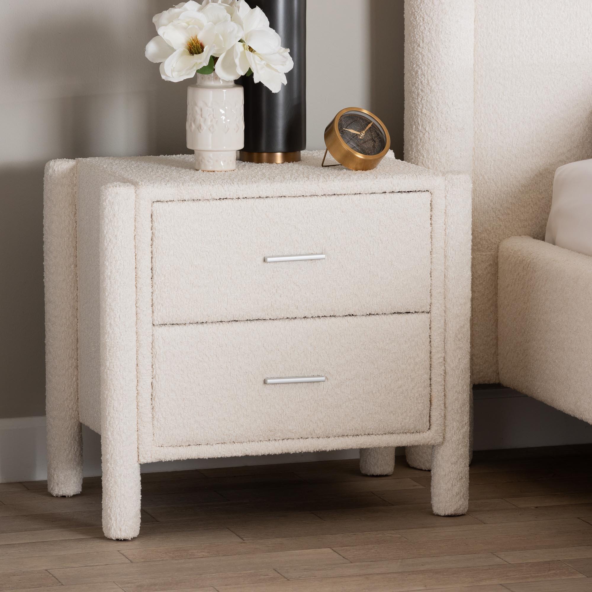 Baxton Studio Laria 24" 2 Drawer Nightstand, , rollover