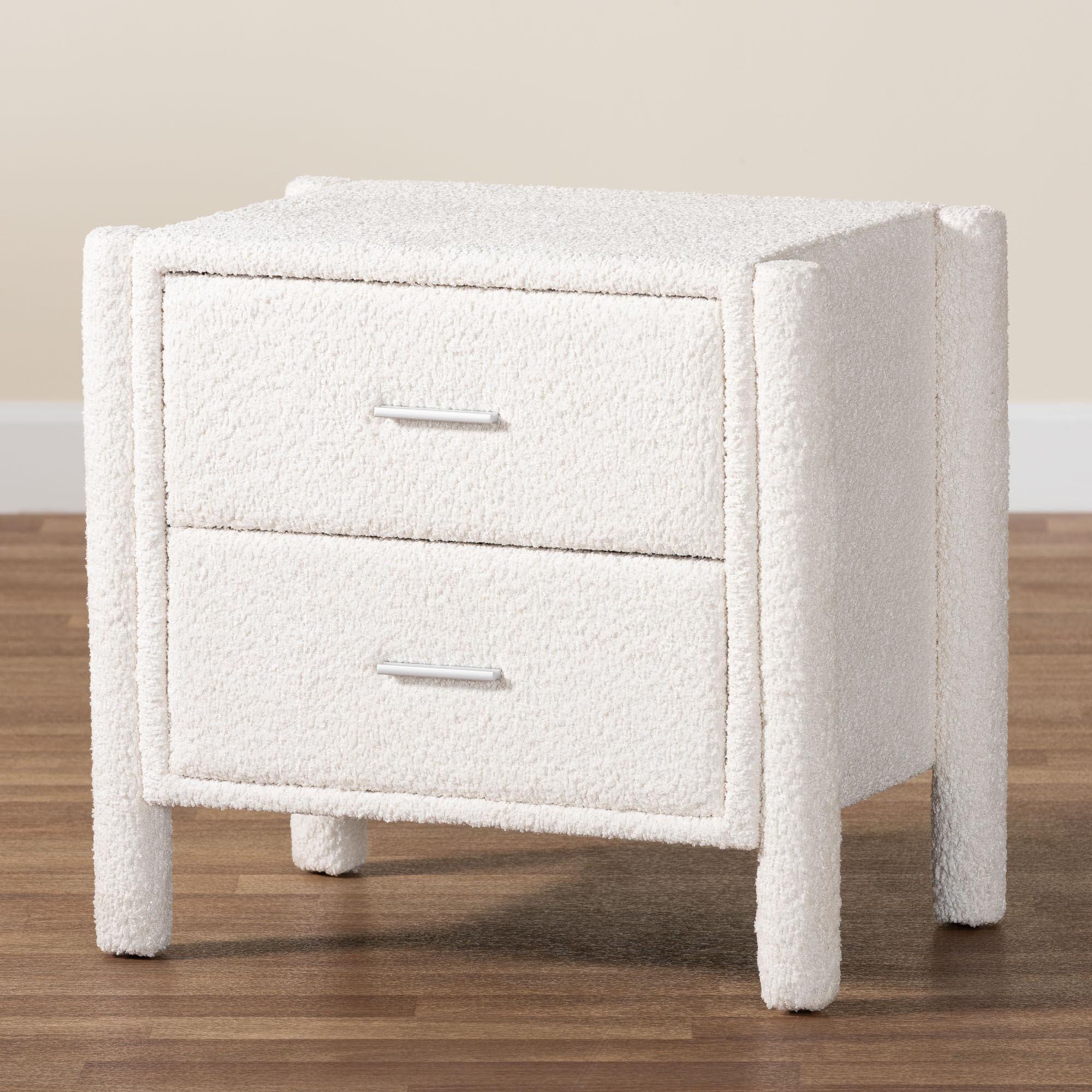 Baxton Studio Laria 24" 2 Drawer Nightstand, , large
