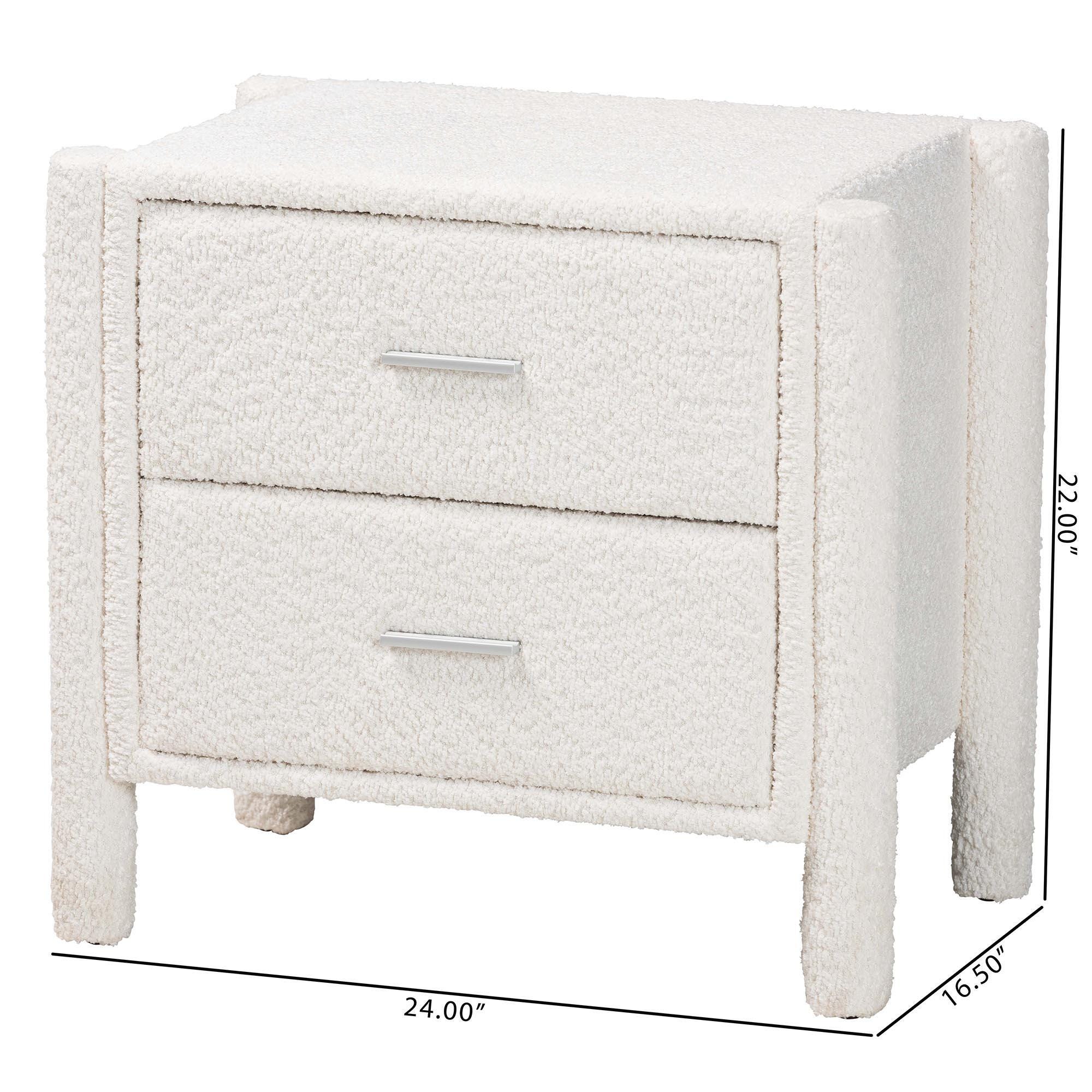 Baxton Studio Laria 24" 2 Drawer Nightstand, , large