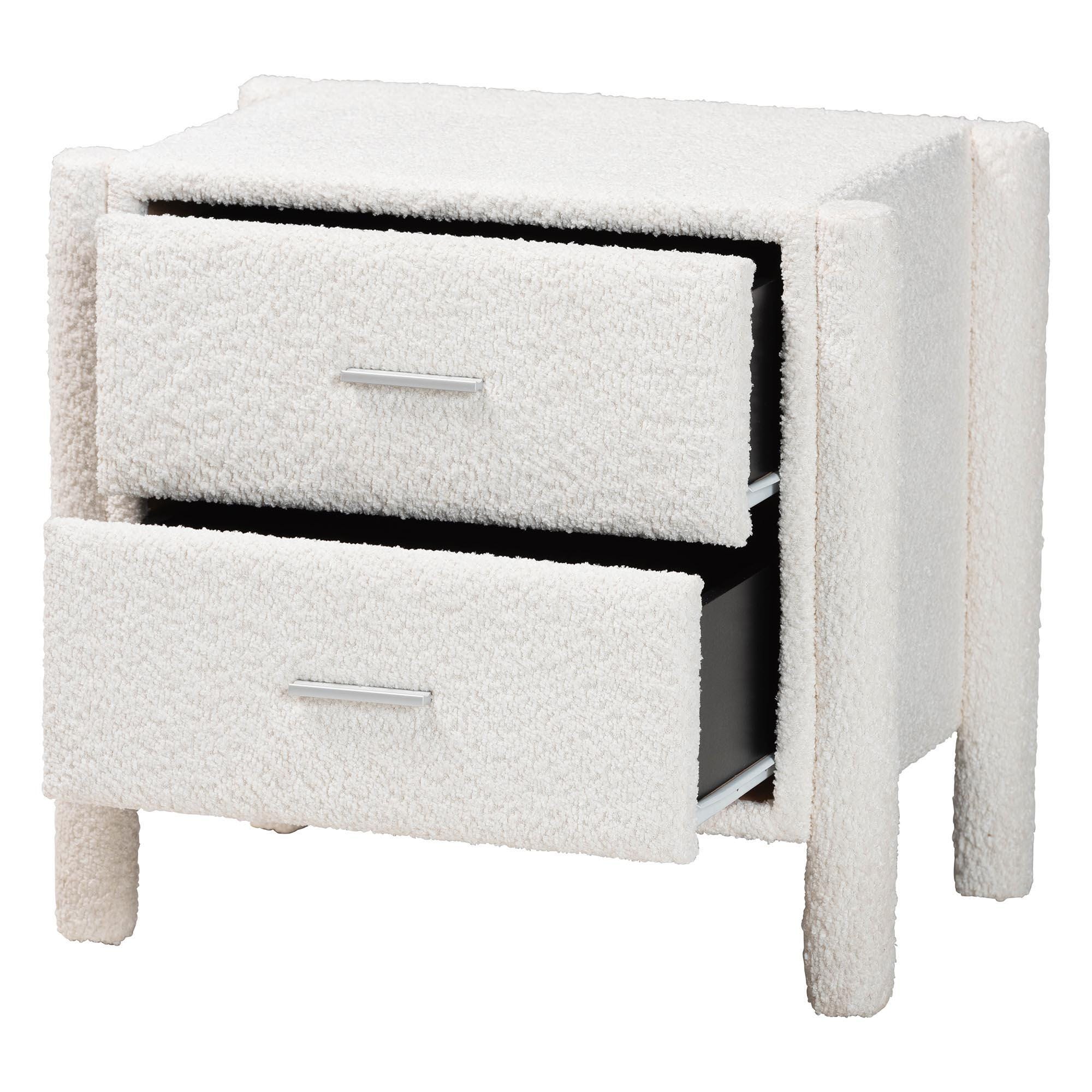 Baxton Studio Laria 24" 2 Drawer Nightstand, , large